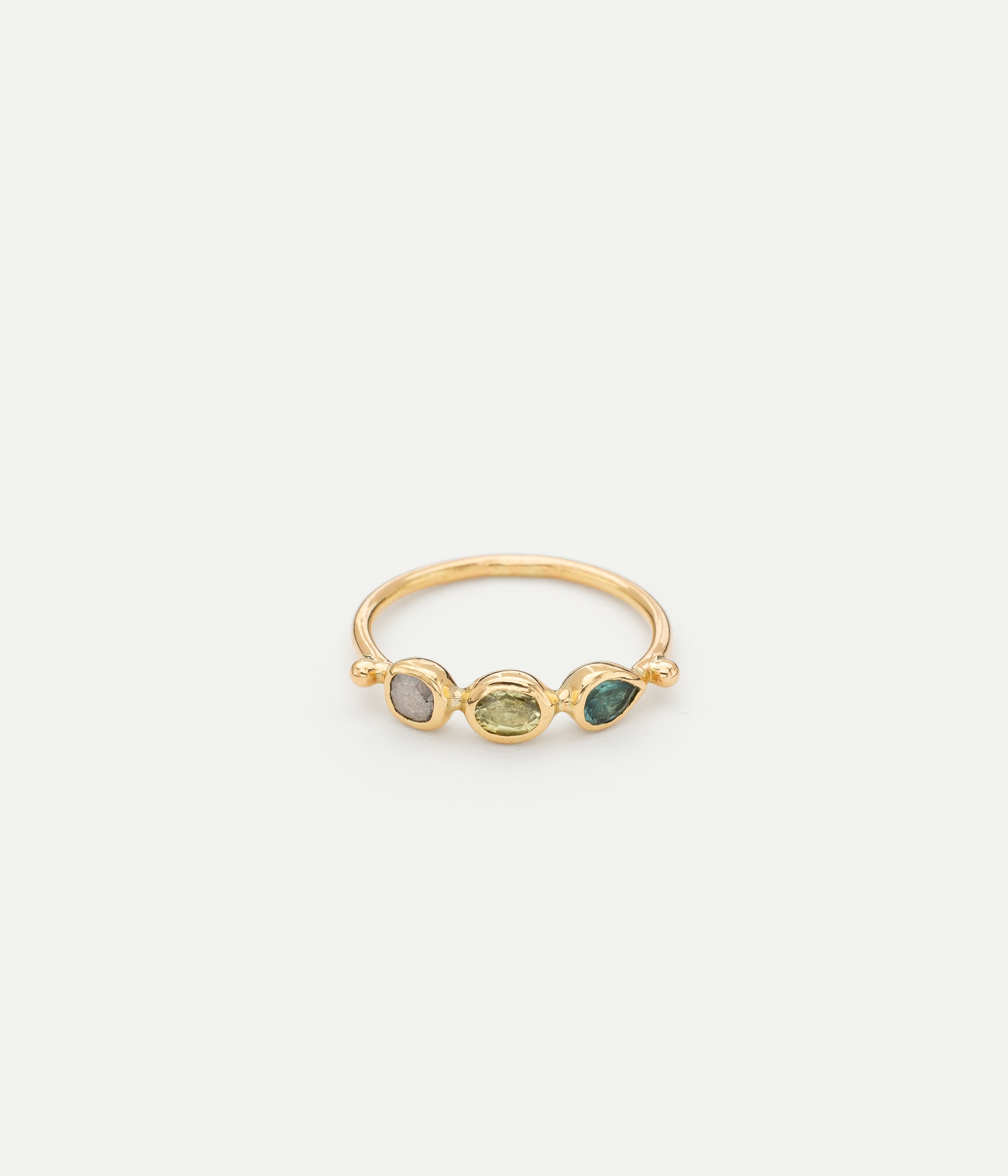 Simple tourmaline and diamond ring