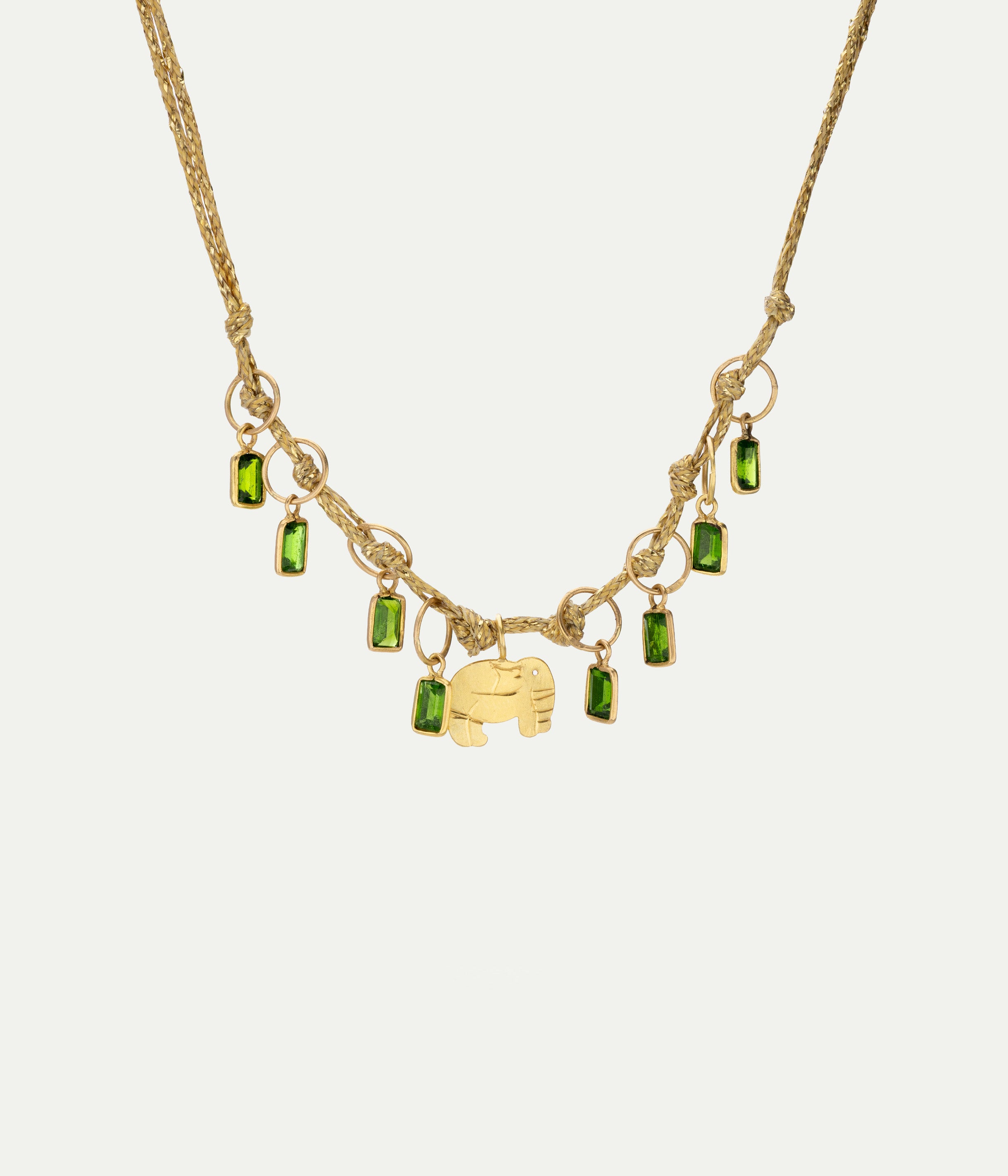 Myanmar Tender Elephant Diopside necklace