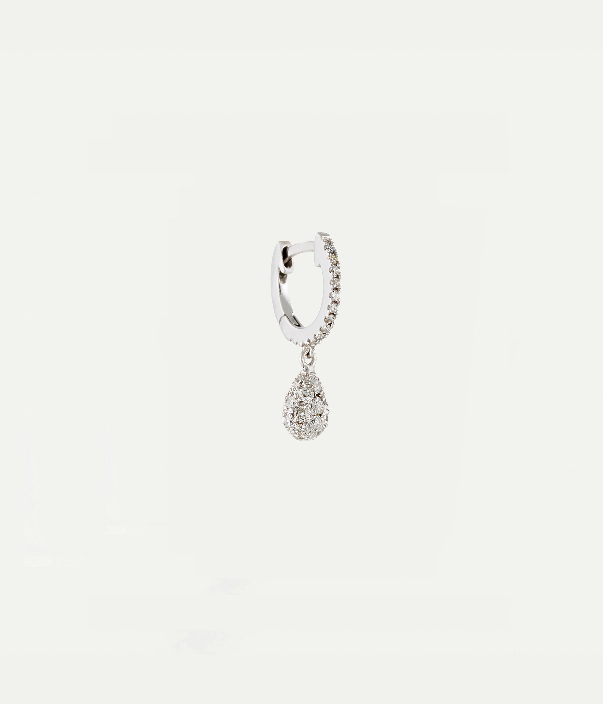 Boucle d'oreille single Lightly Goutte or gris et diamants