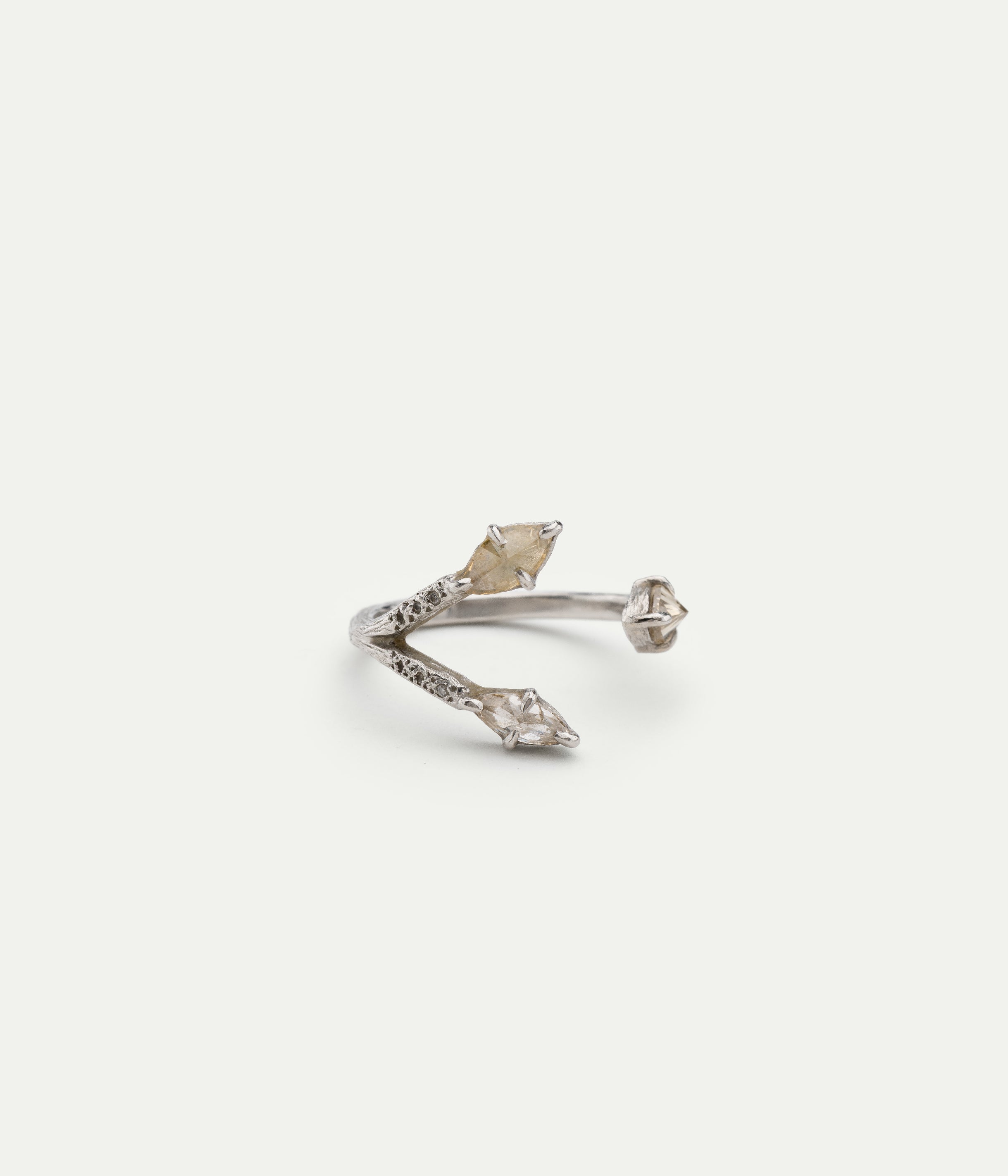 Vine platinum and diamond ring