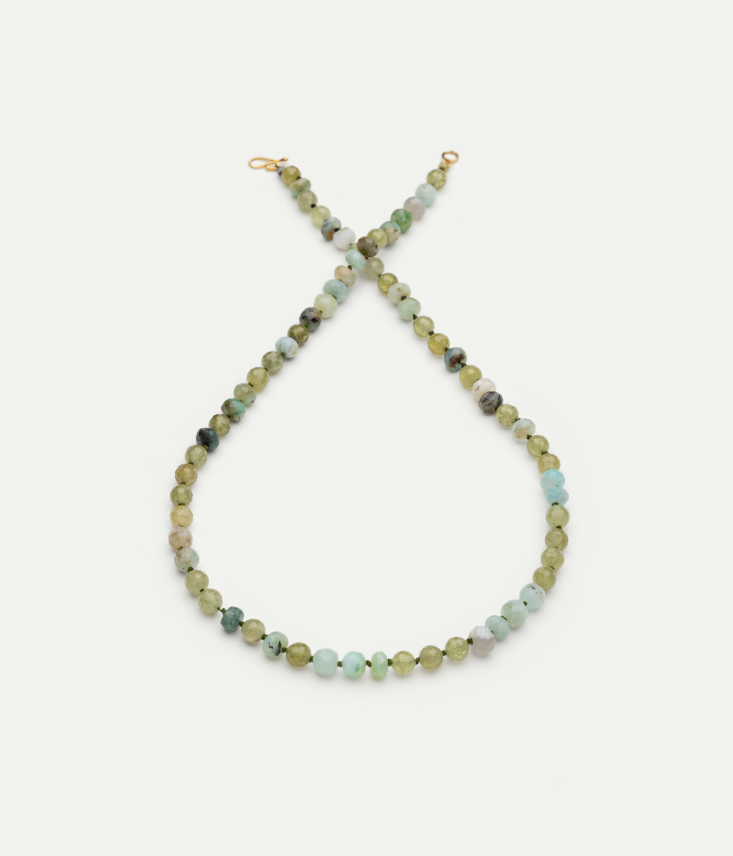 Collier Vert grenat et opale