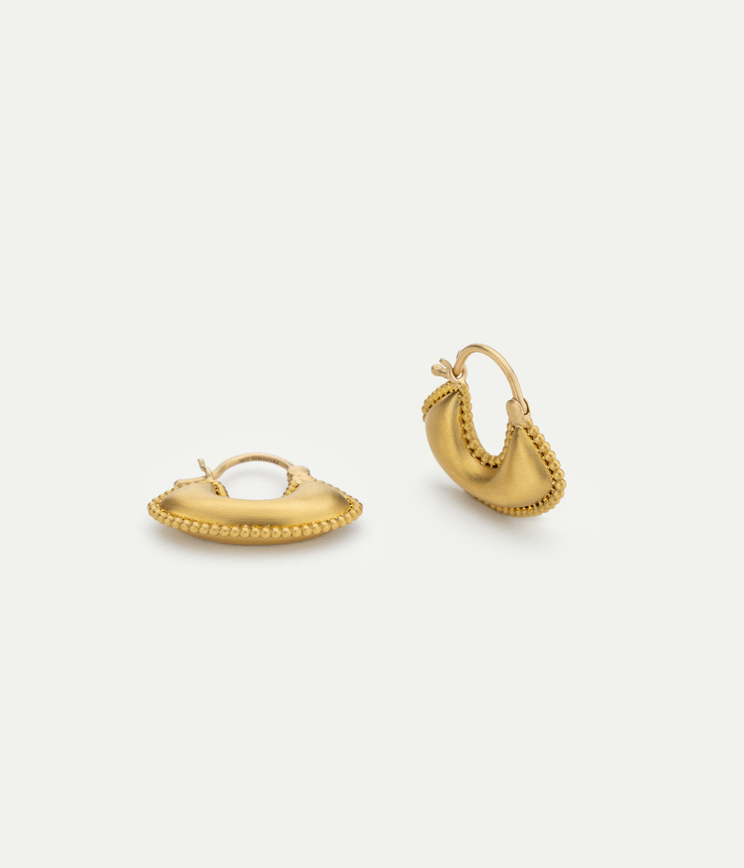 Small Granulated Boat earrings