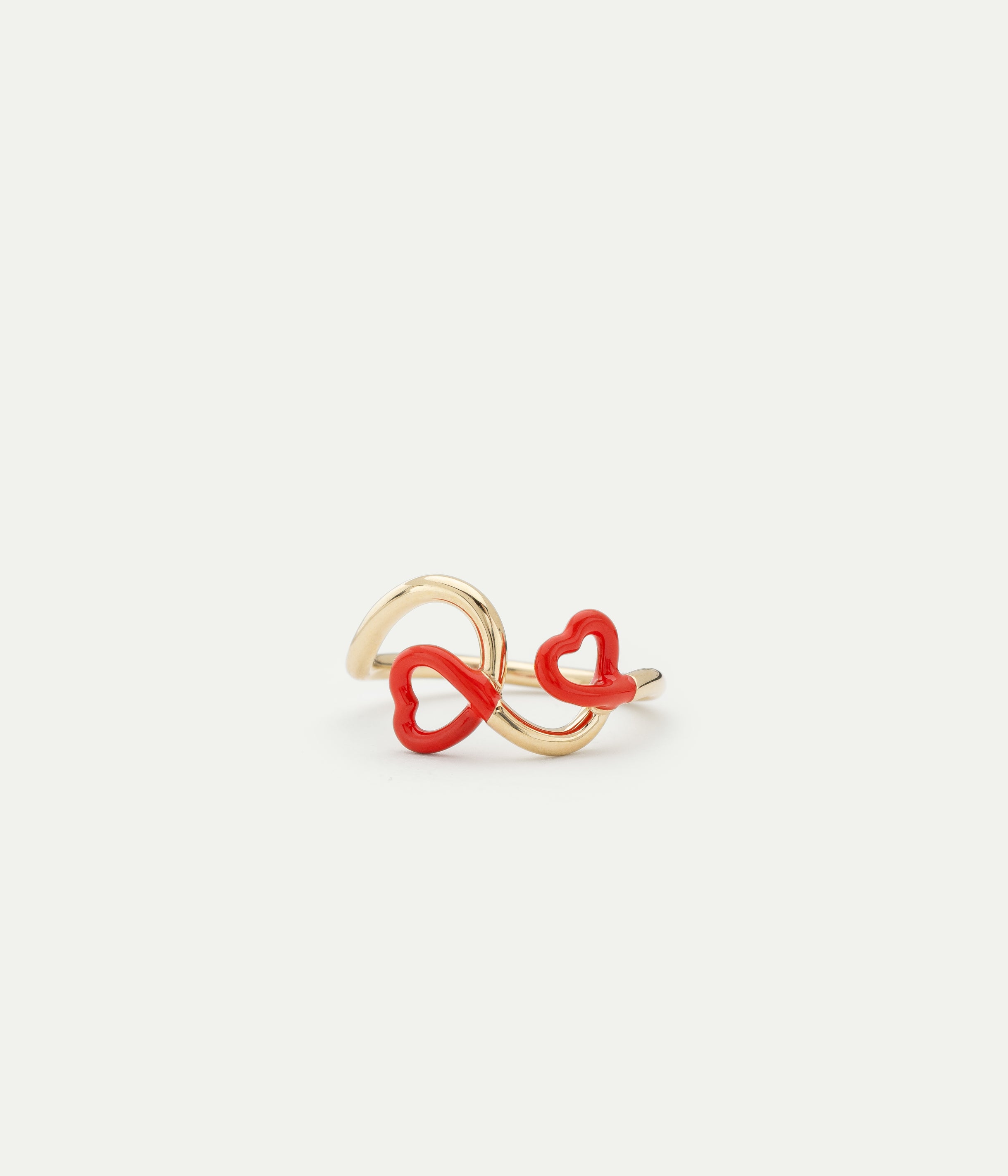 Double Red Heart Ring