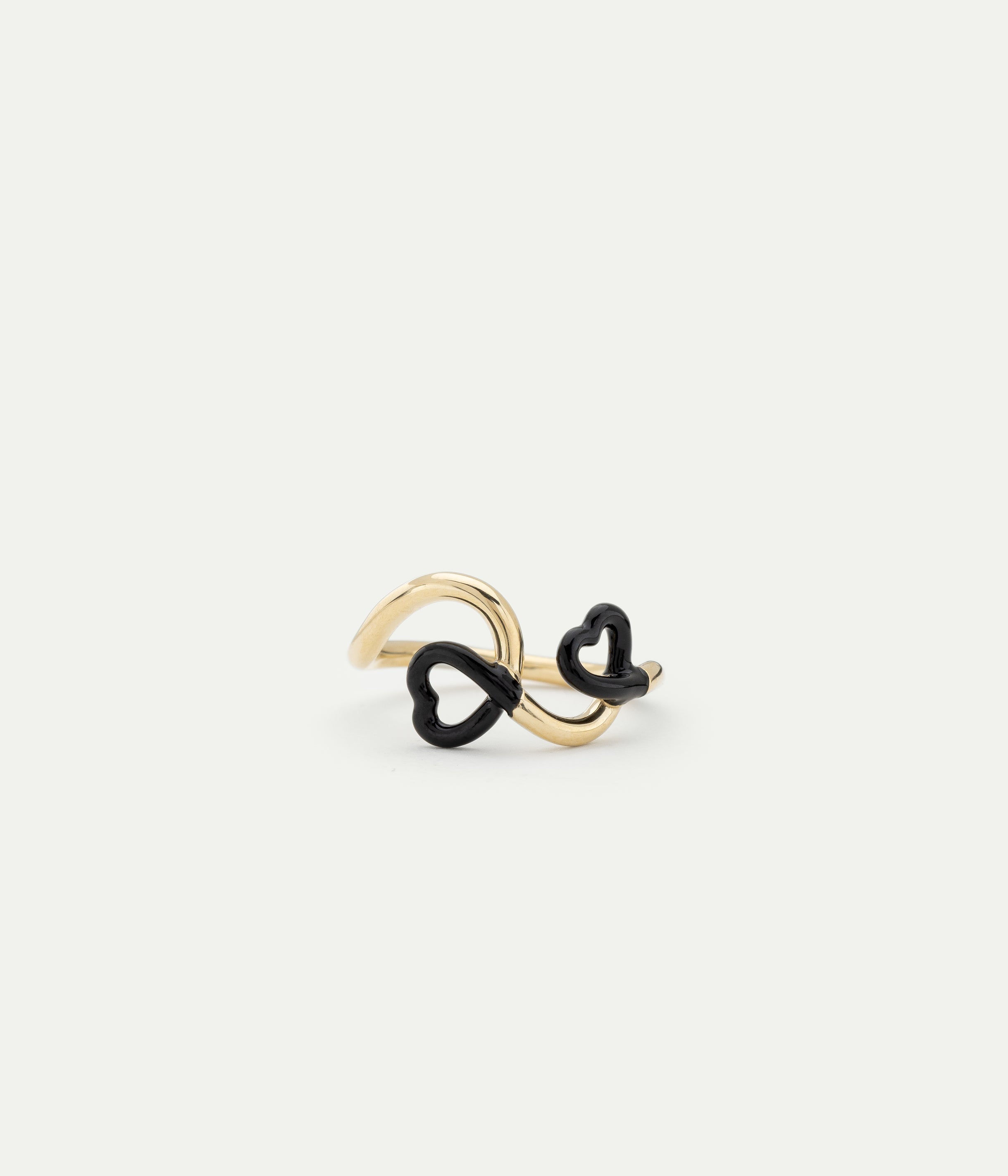 Double Black Heart Ring