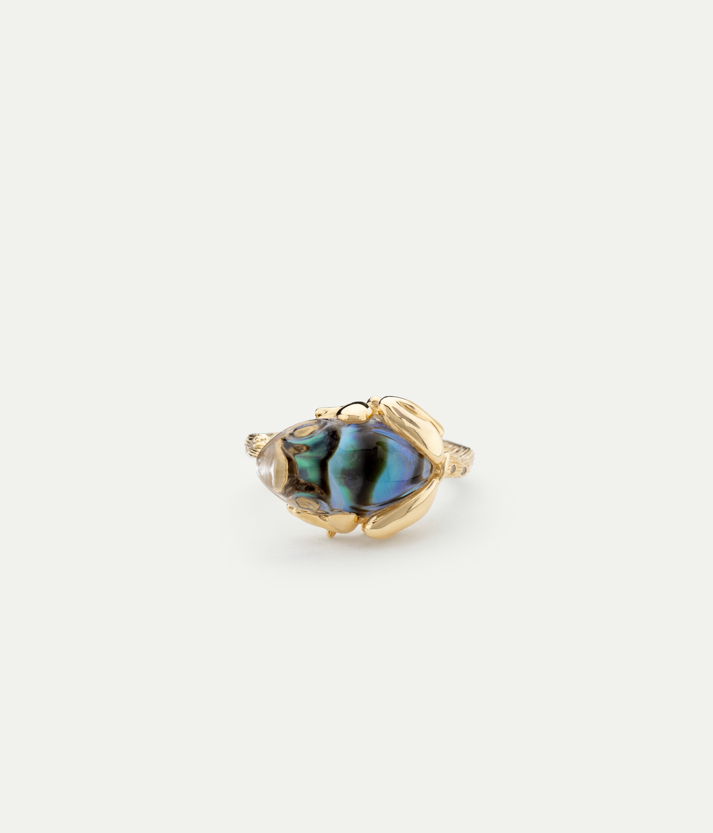 Bague Stackable Frog Abalone