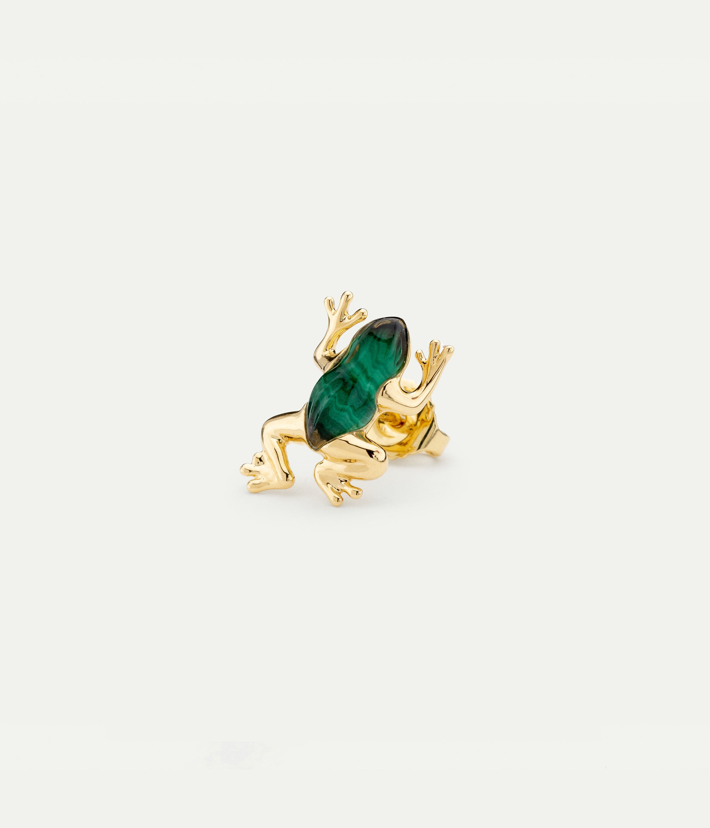Mini Frog Malachite Left Stud