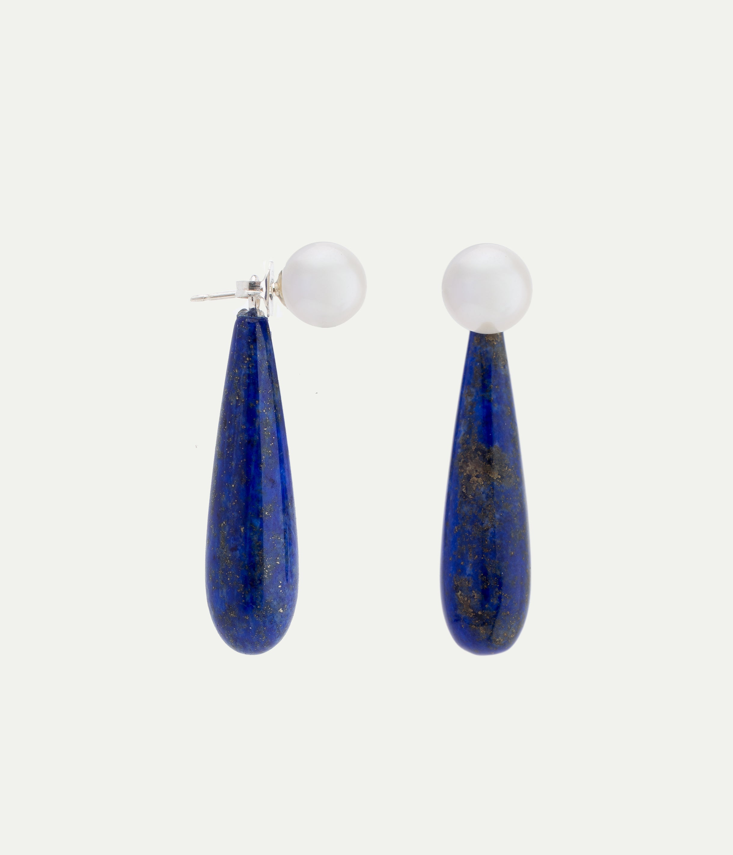 Boucles d'oreilles Small Abgelyne lapis lazuli et perles