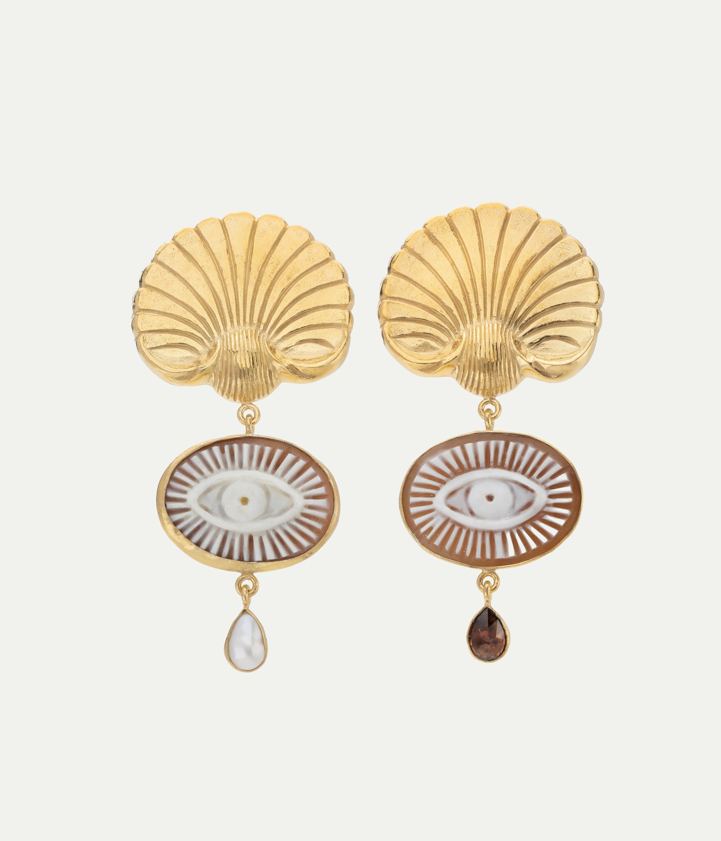 Boucles d'oreilles Shell and Cameo