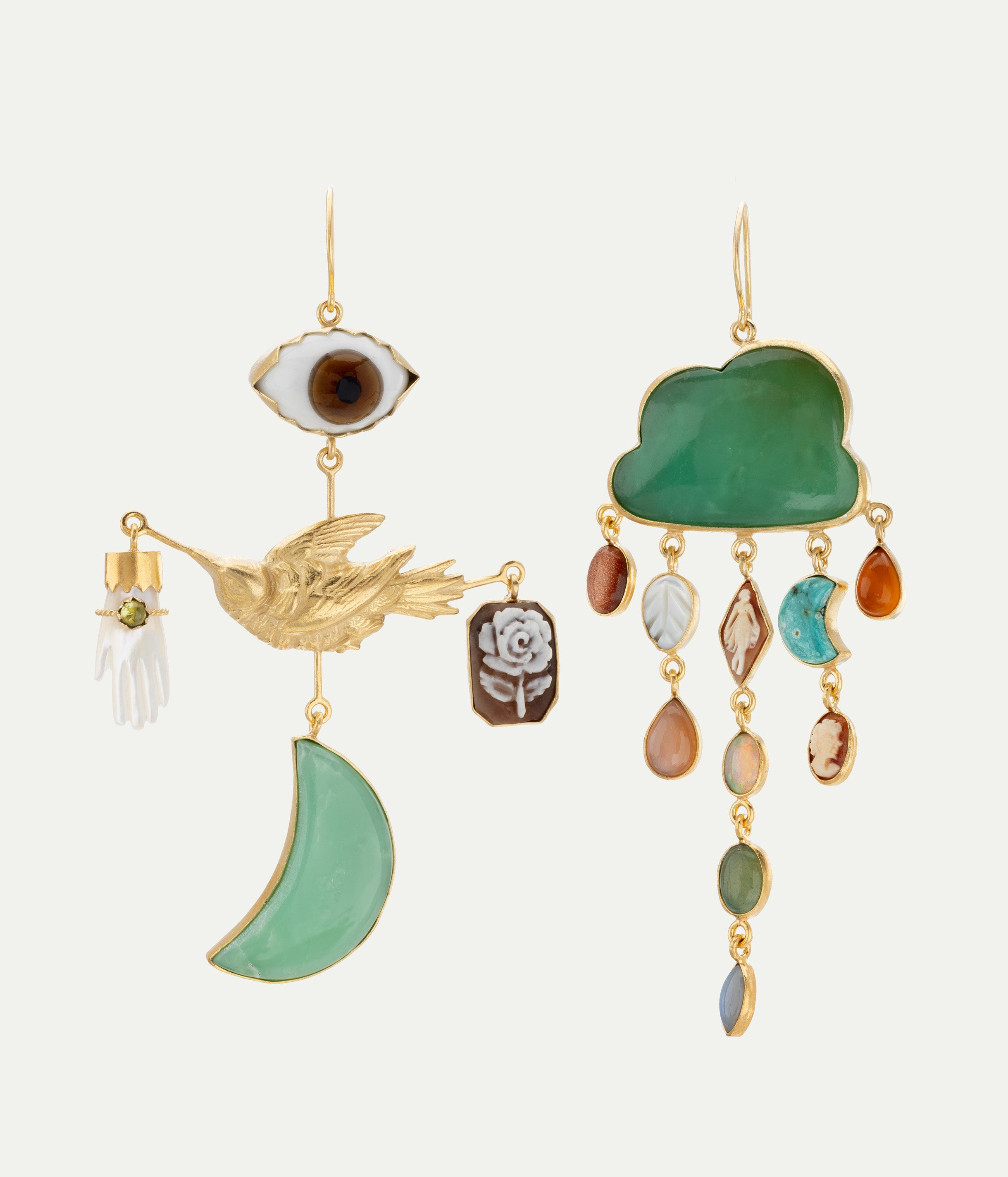 Boucles d'oreilles Bird and Cloud Drop