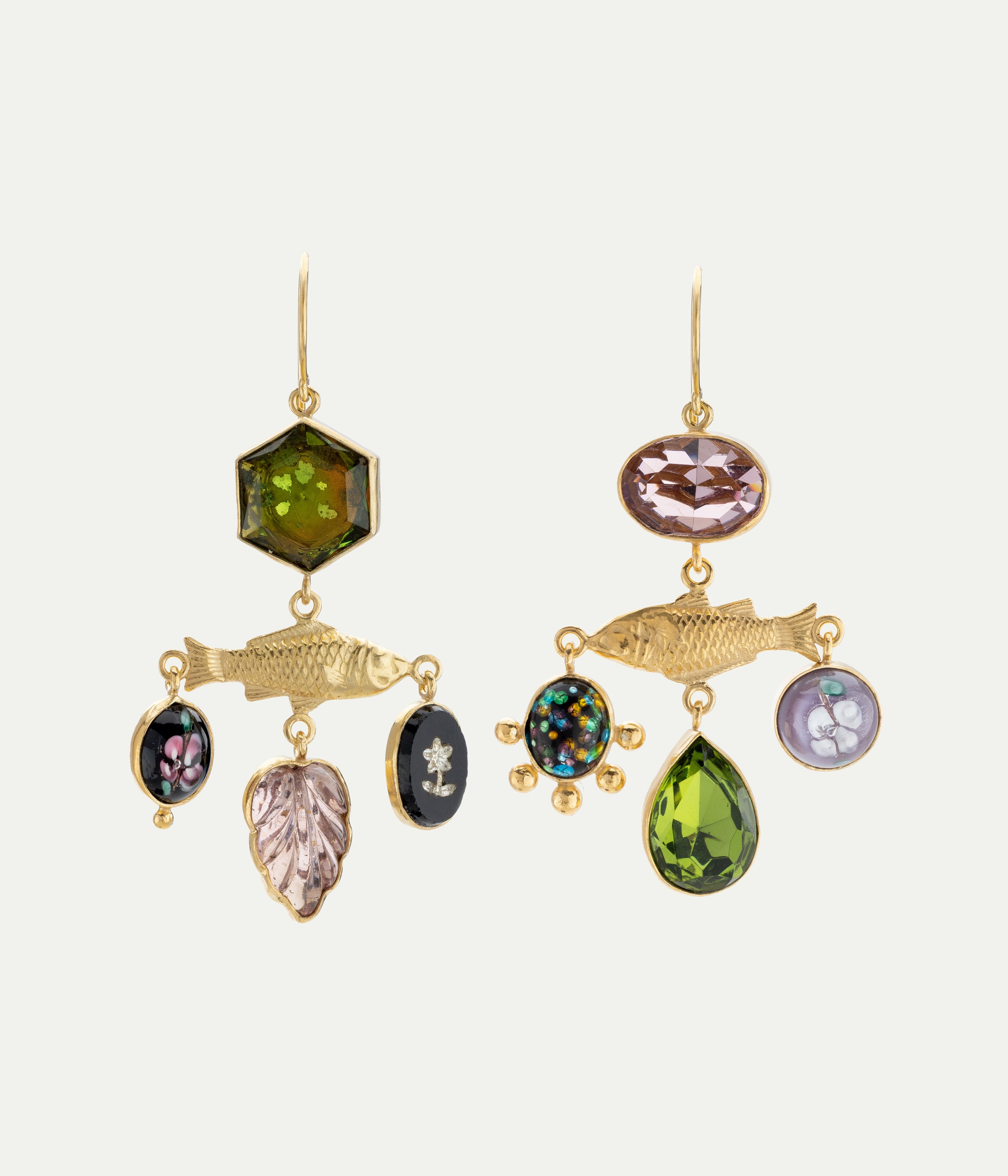 Boucles d'oreilles Fish Balance Drop verre