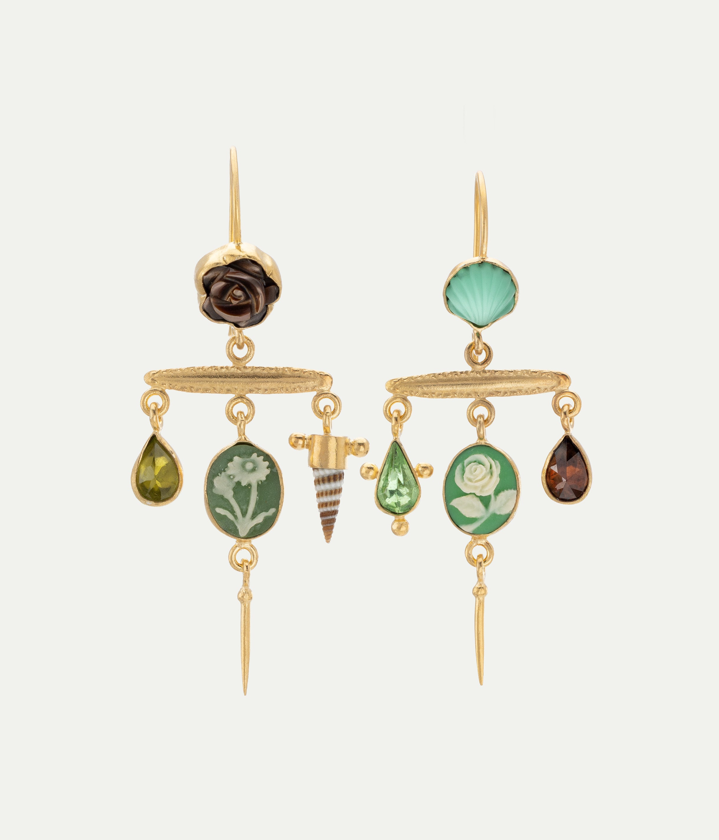 Boucles d'oreilles Victorian Pin péridot