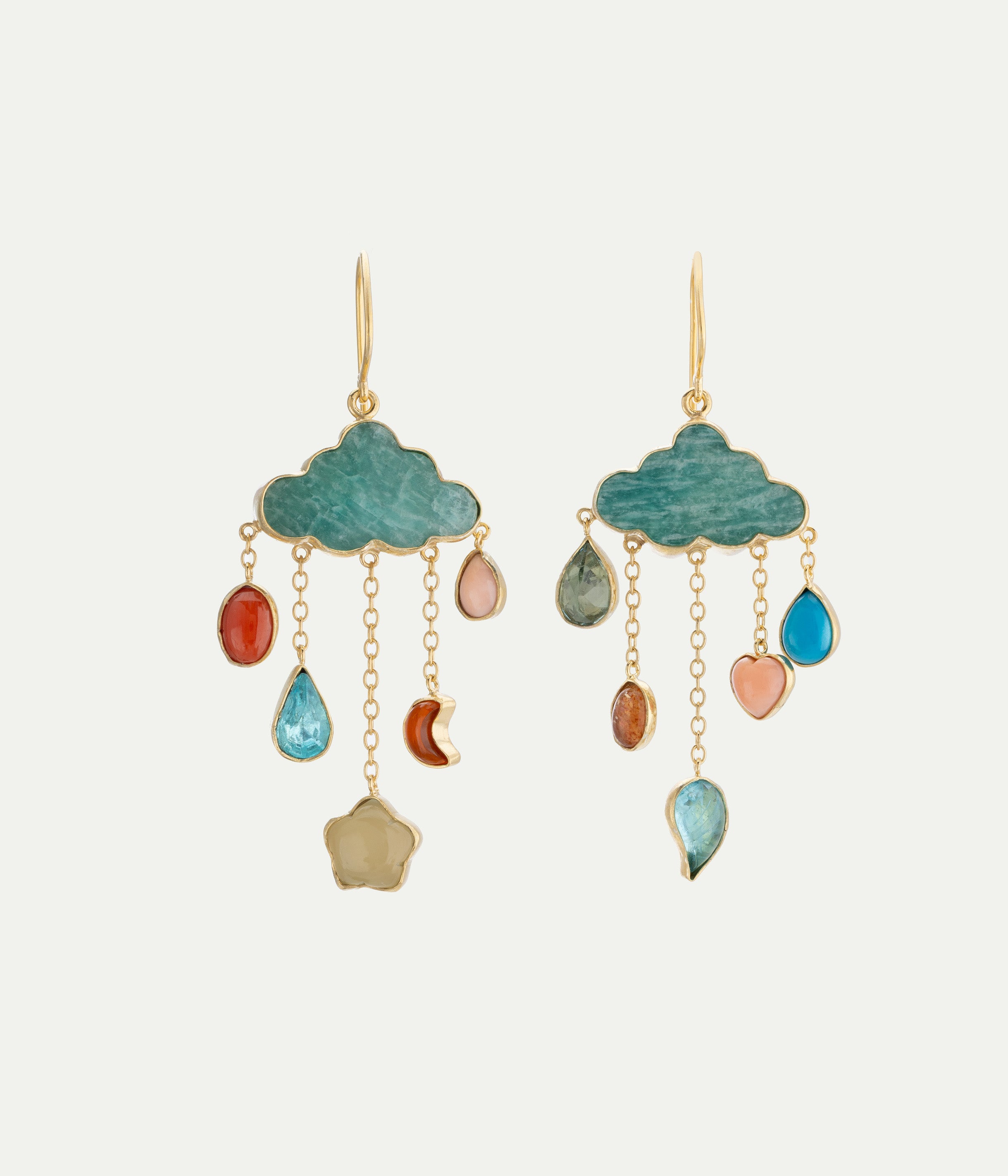 Boucles d'oreilles Cloud and Rain Chain Drop amazonite