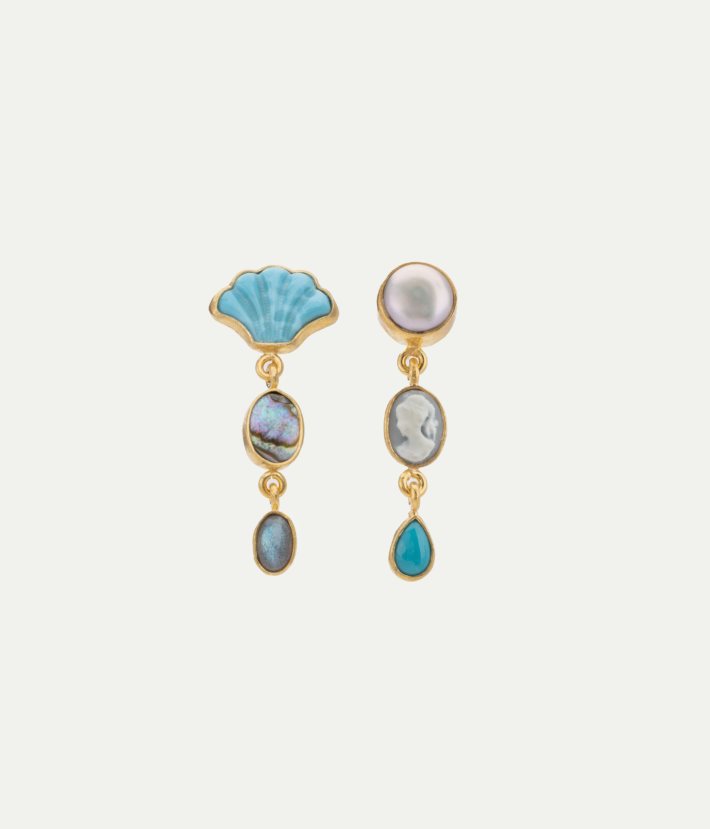 Boucles d'oreilles Three Charm Moving Drop Abalone