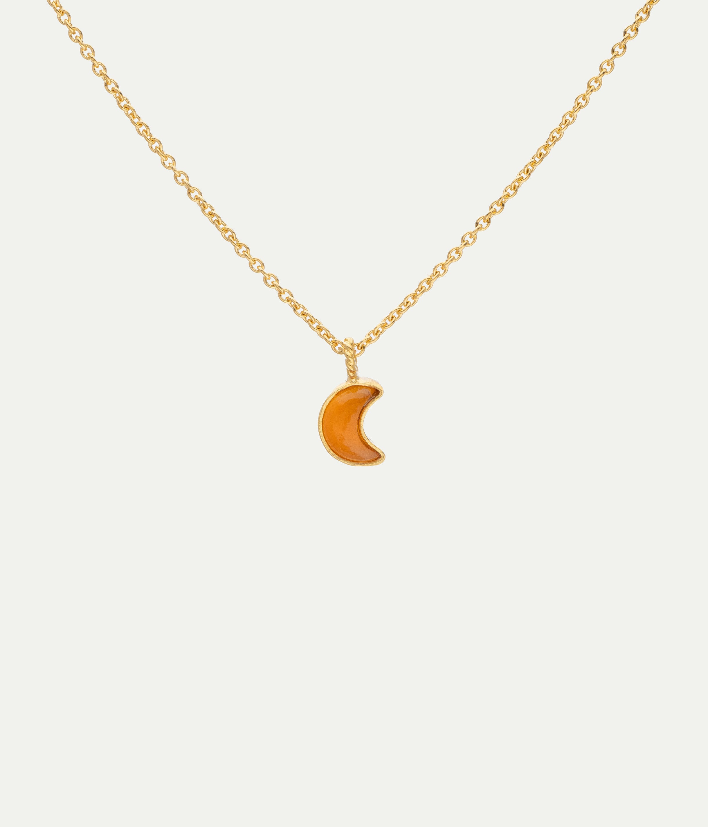 Collier Moon Charm cornaline
