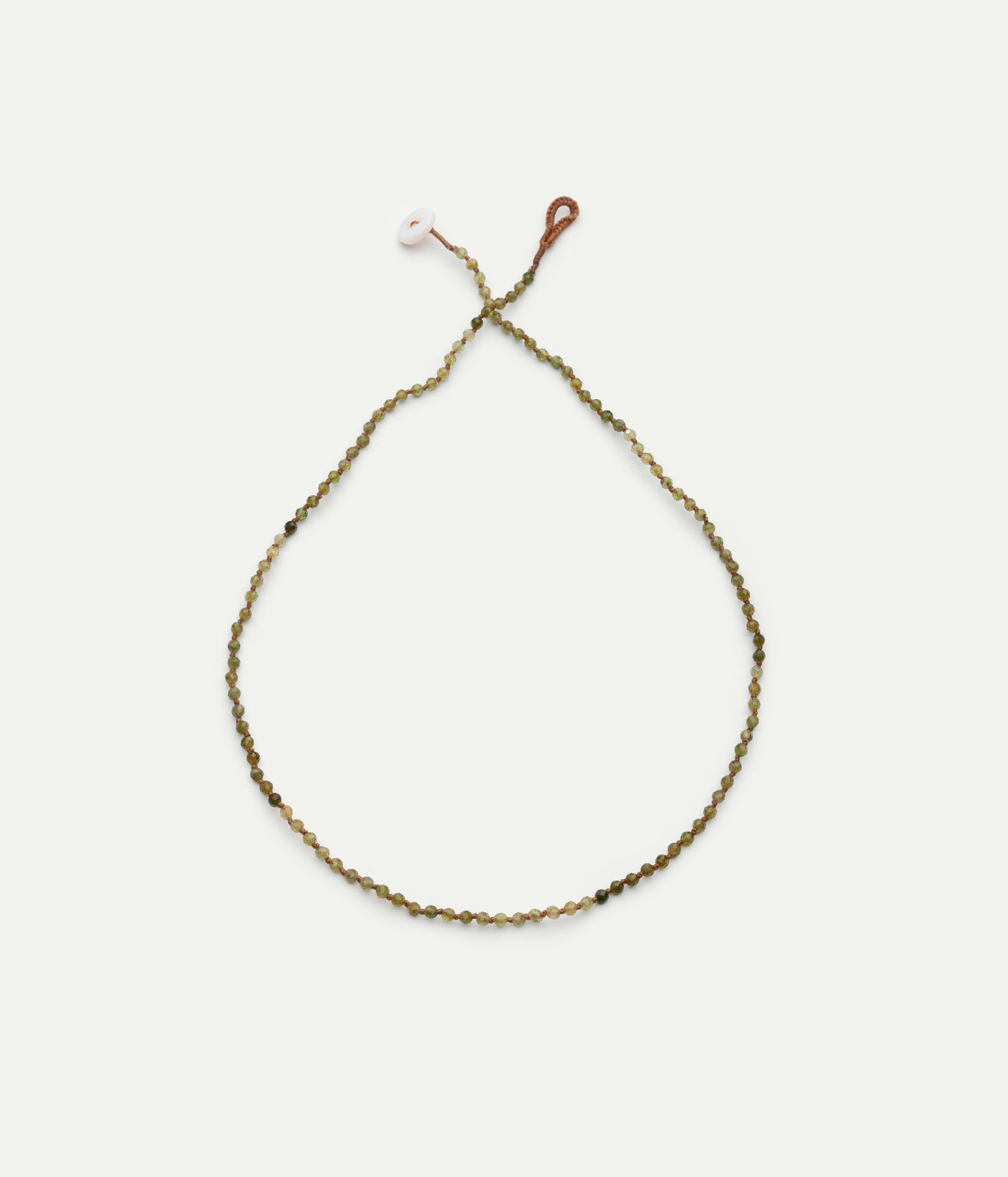 Collier Bouton grenat vert