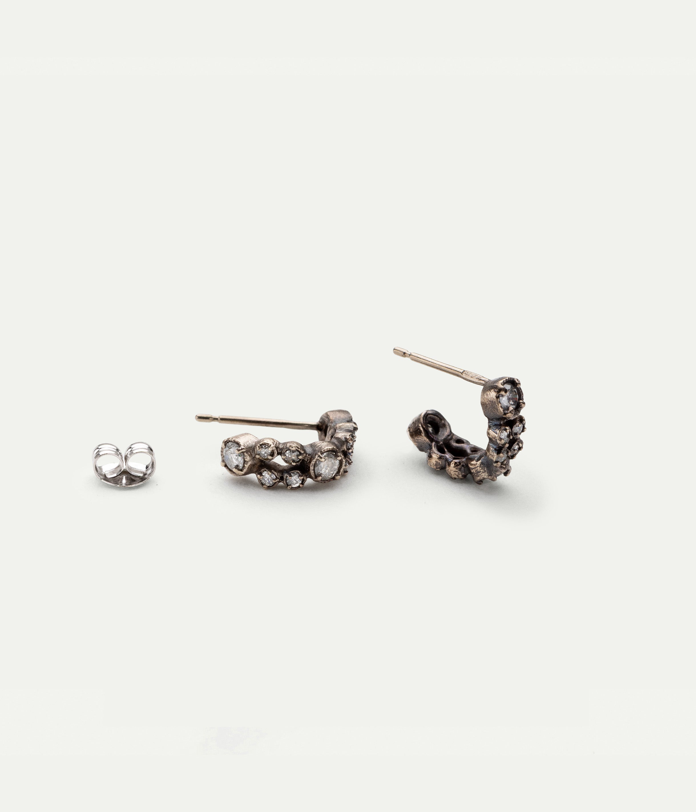 Boucles d'oreilles Nova or gris et diamants