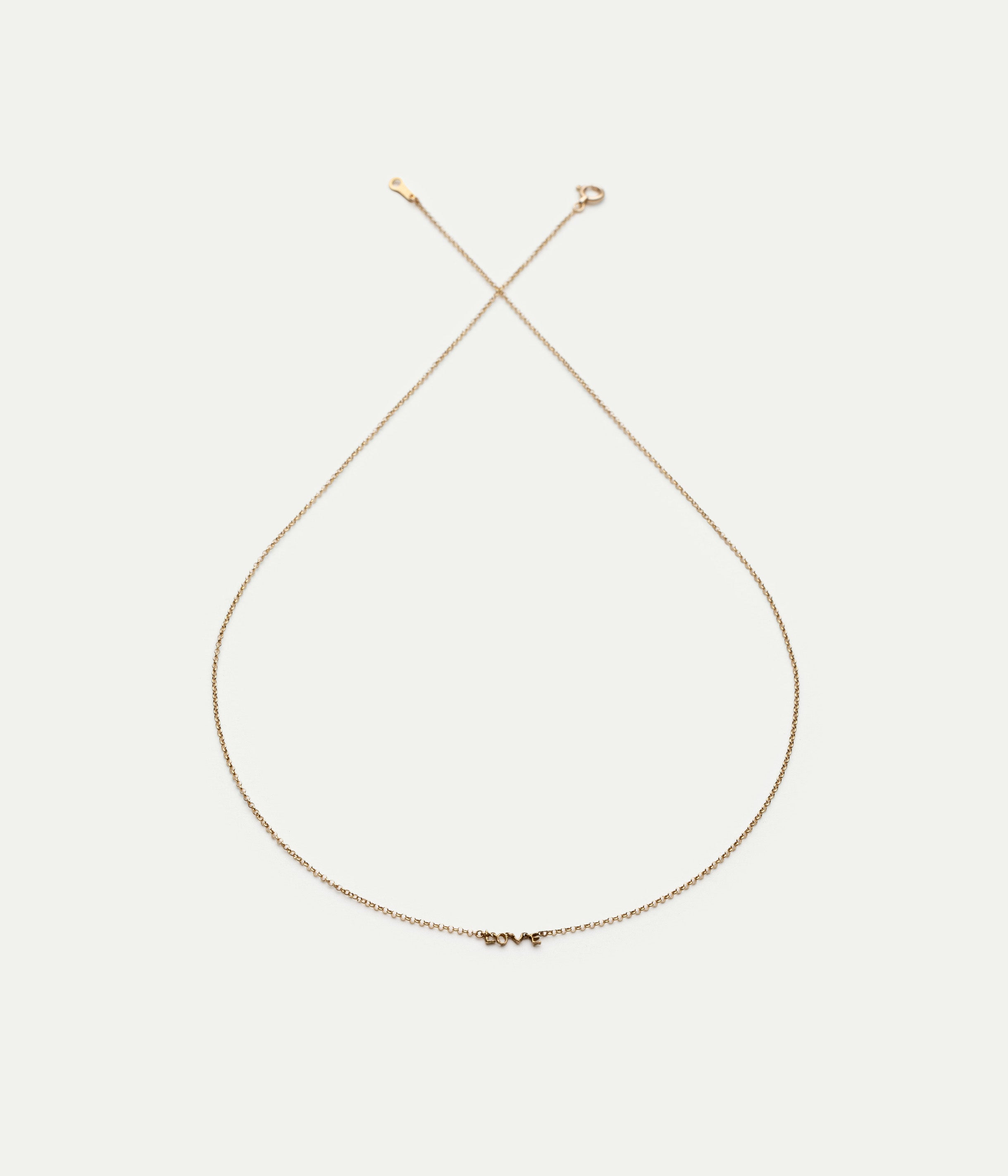 Collier Love or jaune