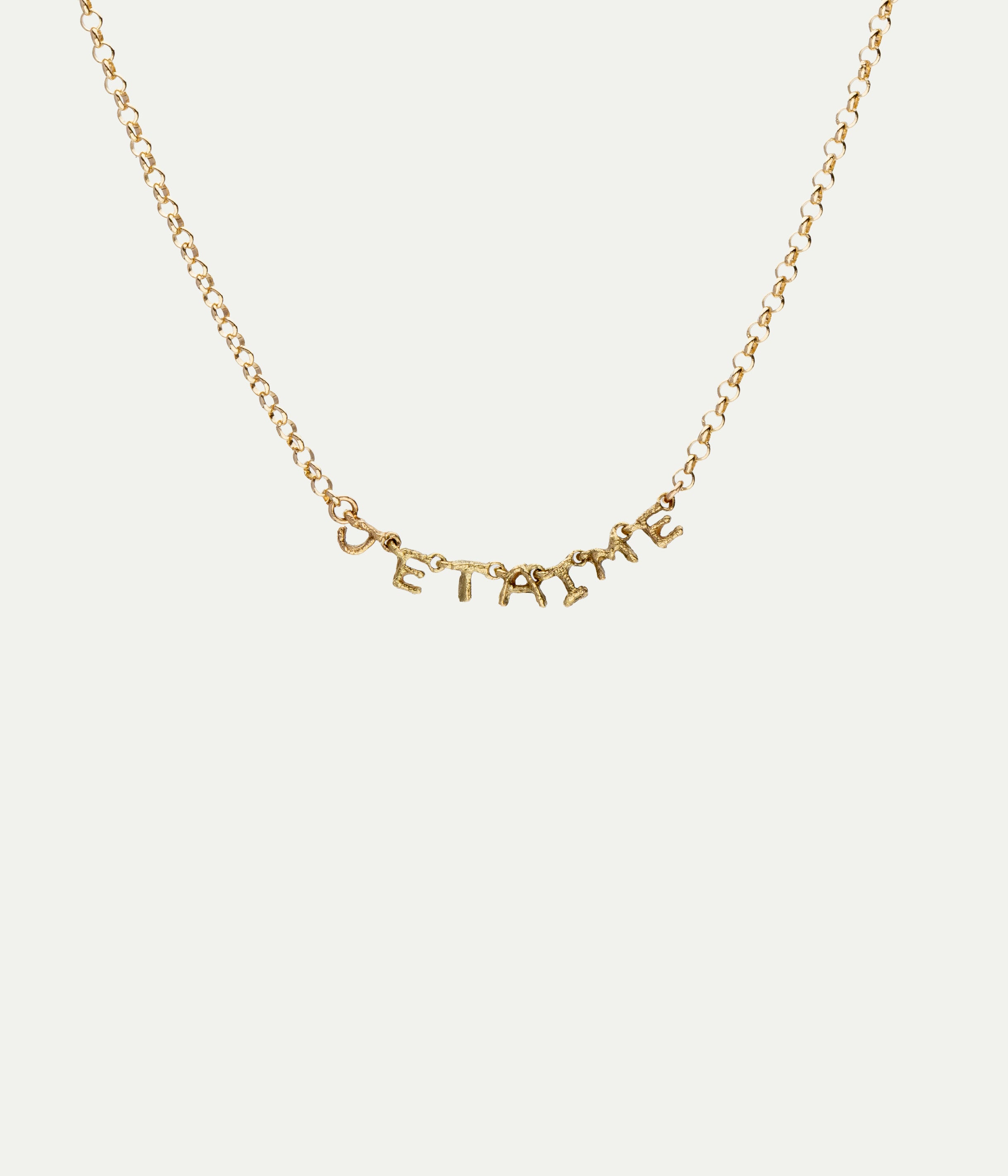 Collier Je t'aime or jaune