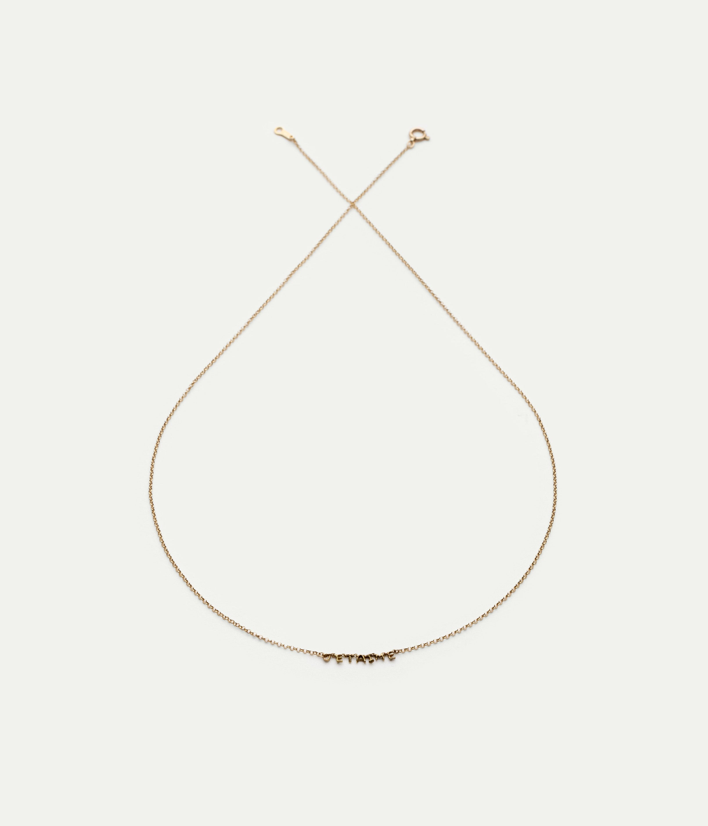 Collier Je t'aime or jaune