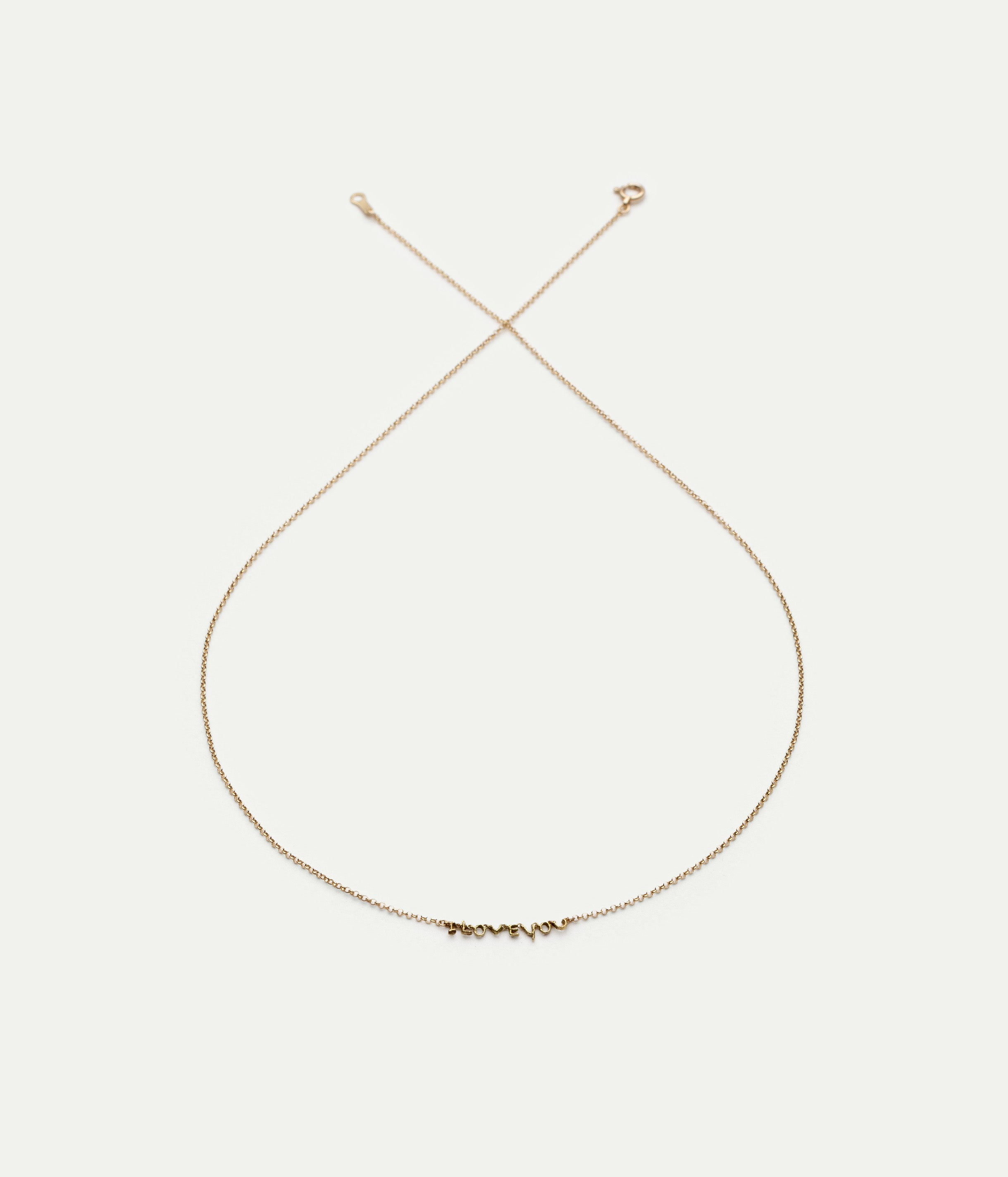 Collier I love you or jaune