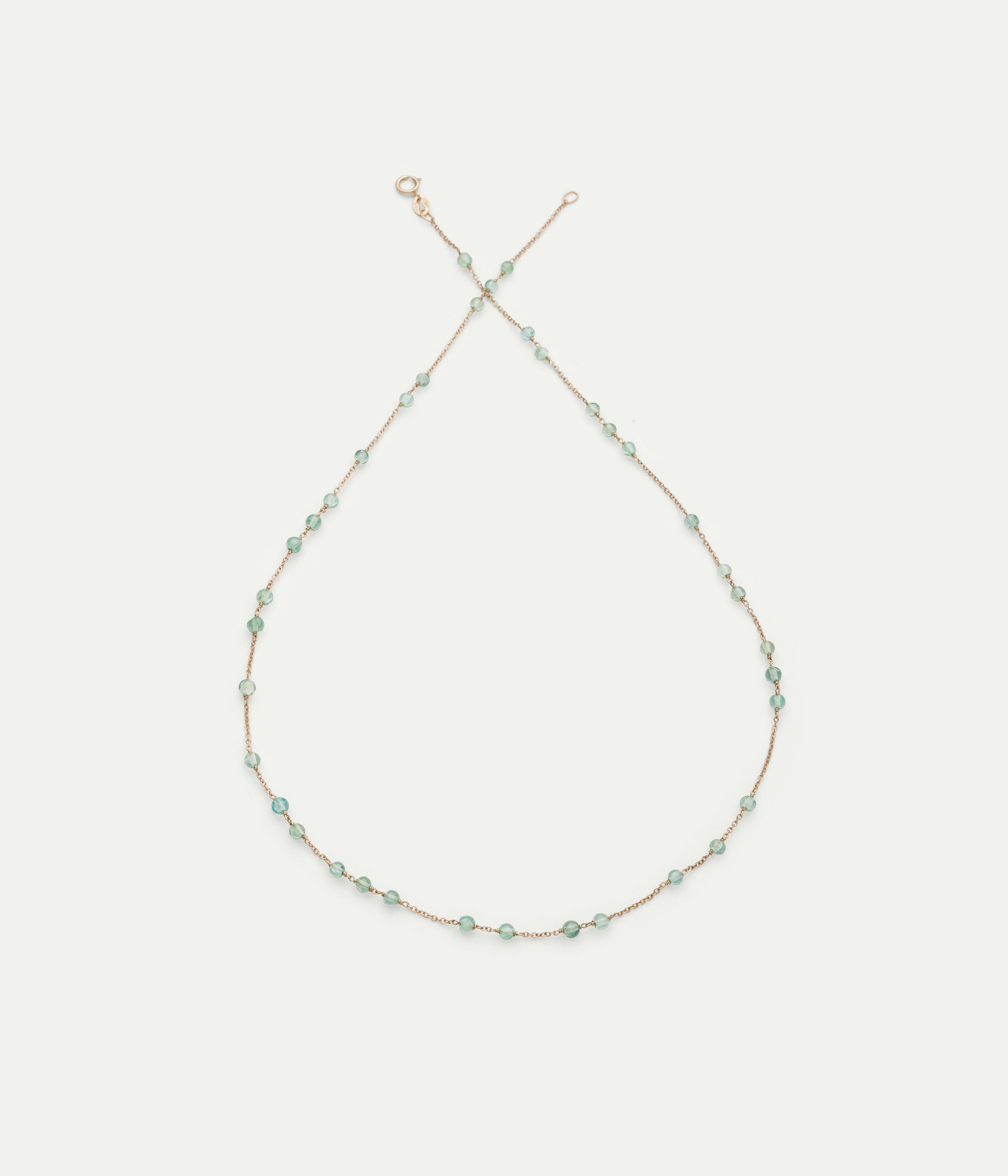 Collier Glitter or gris et apatite