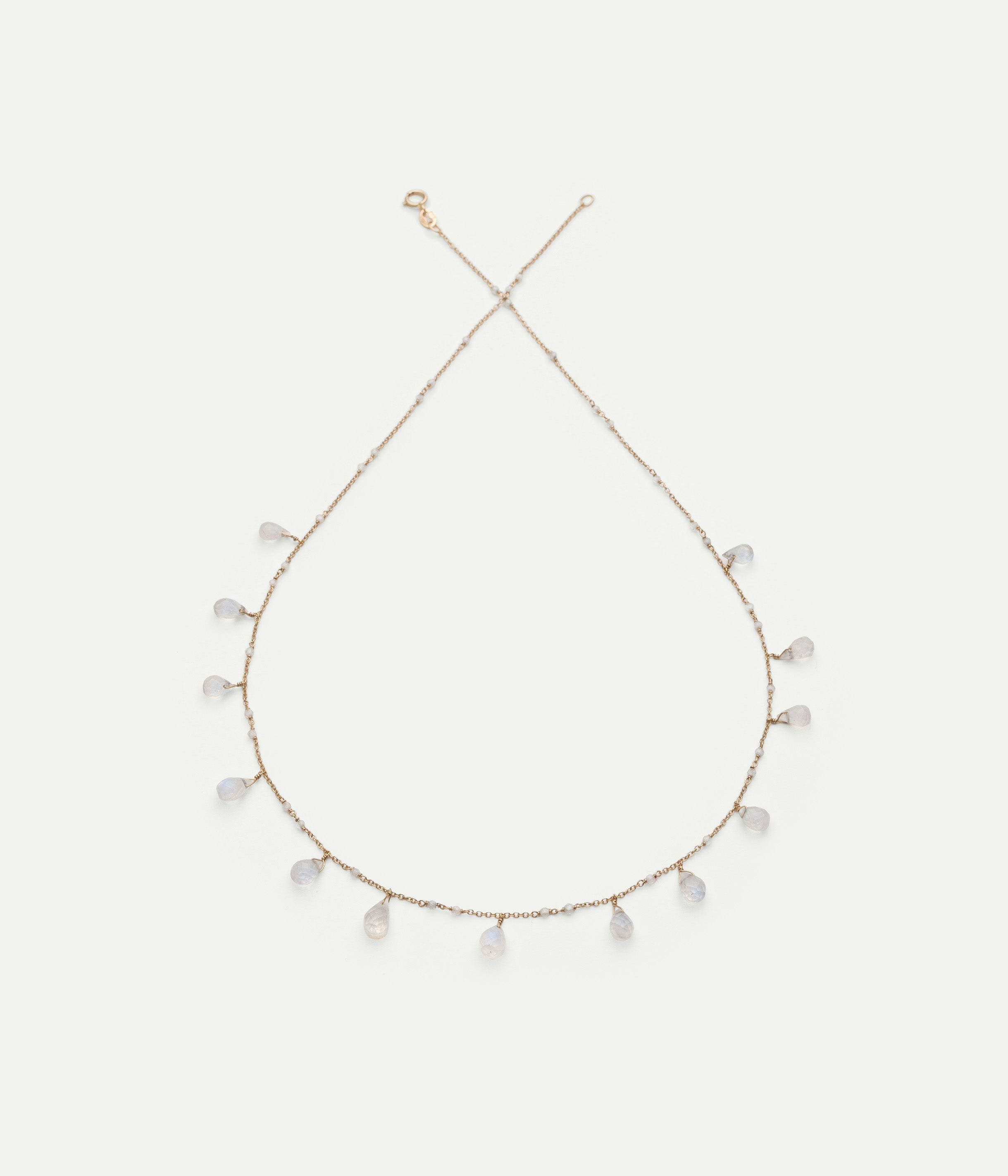 Collier Waterfall or jaune et labradorite