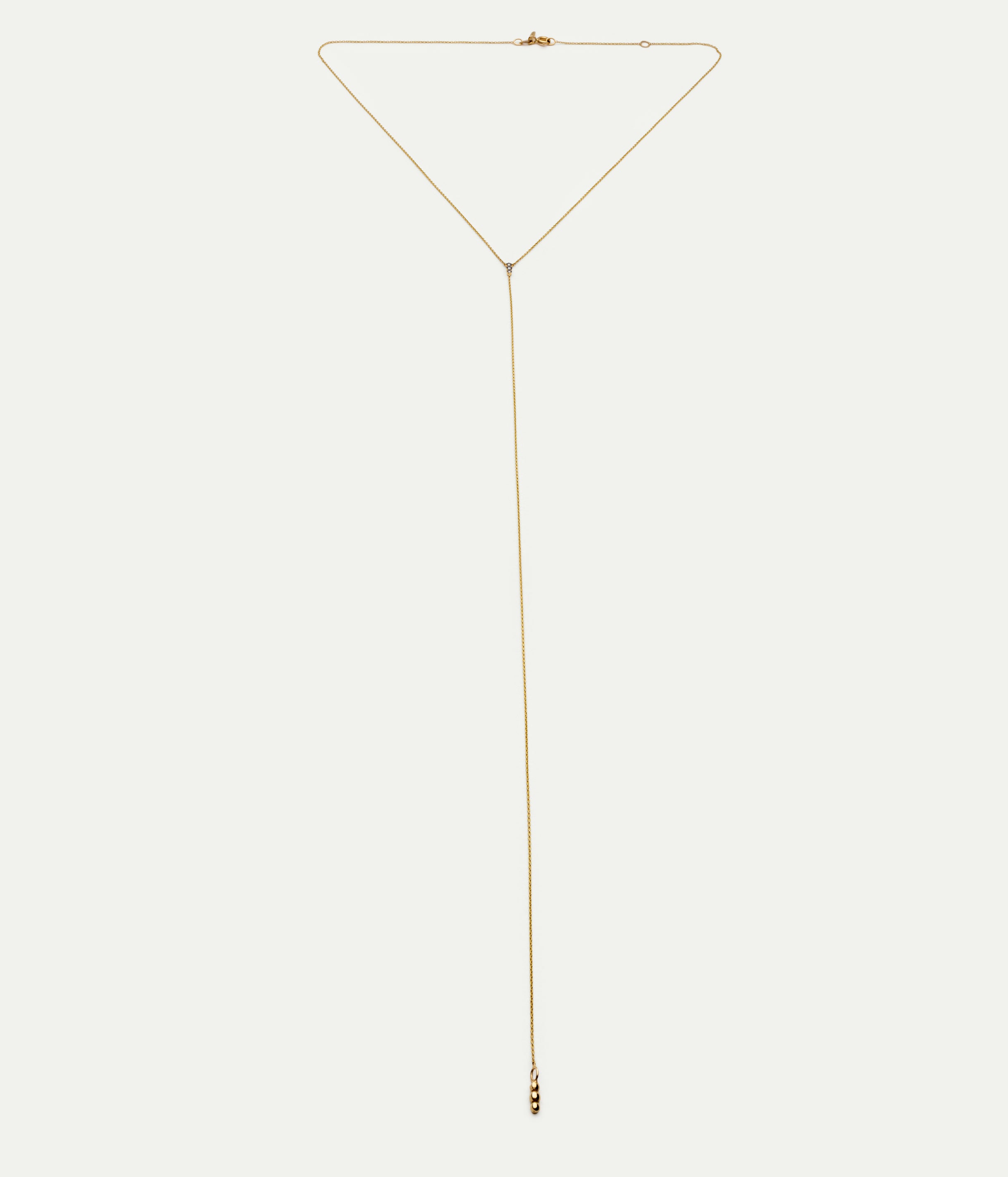 Cravate yellow gold and diamond necklace