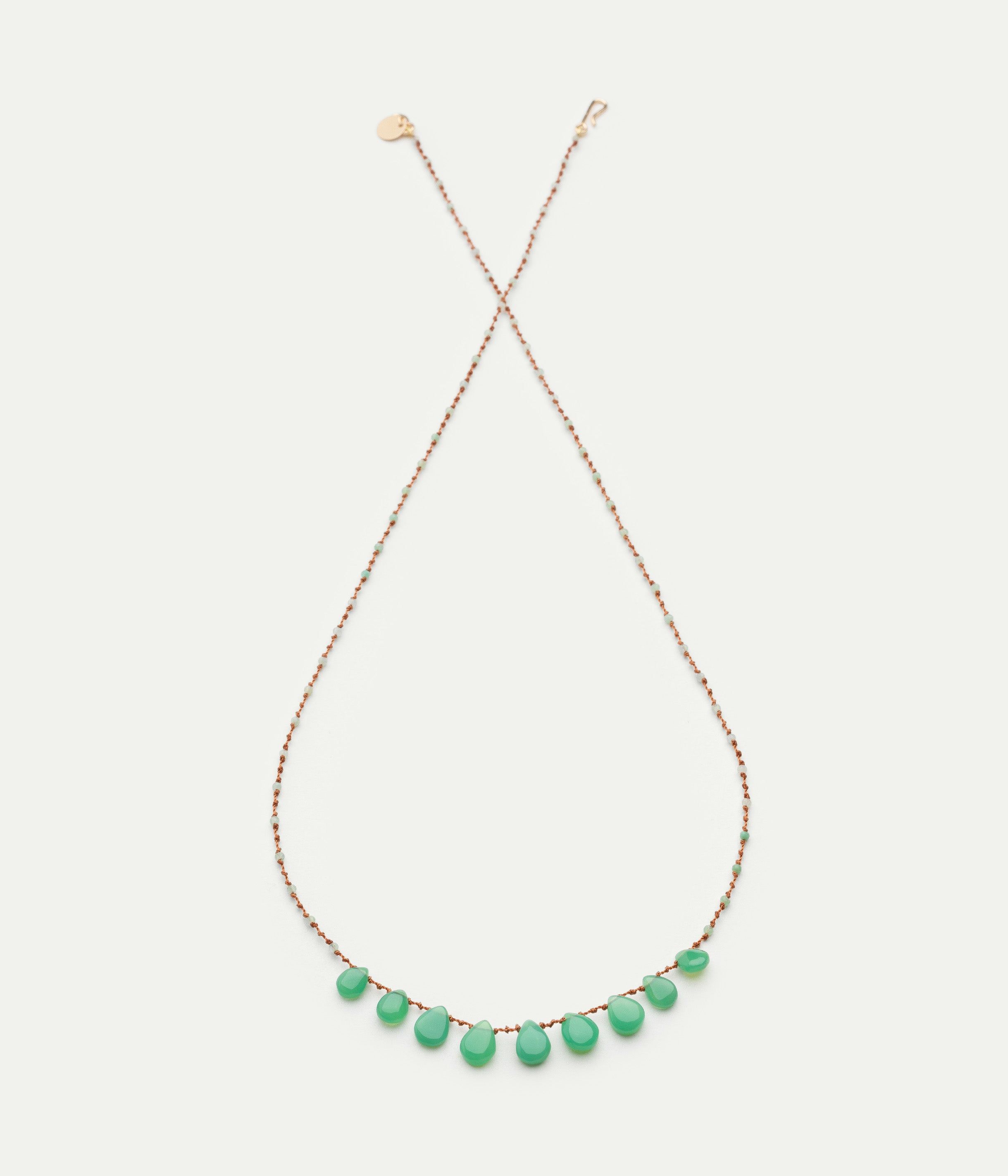Collier 9 Gouttes chrysoprase