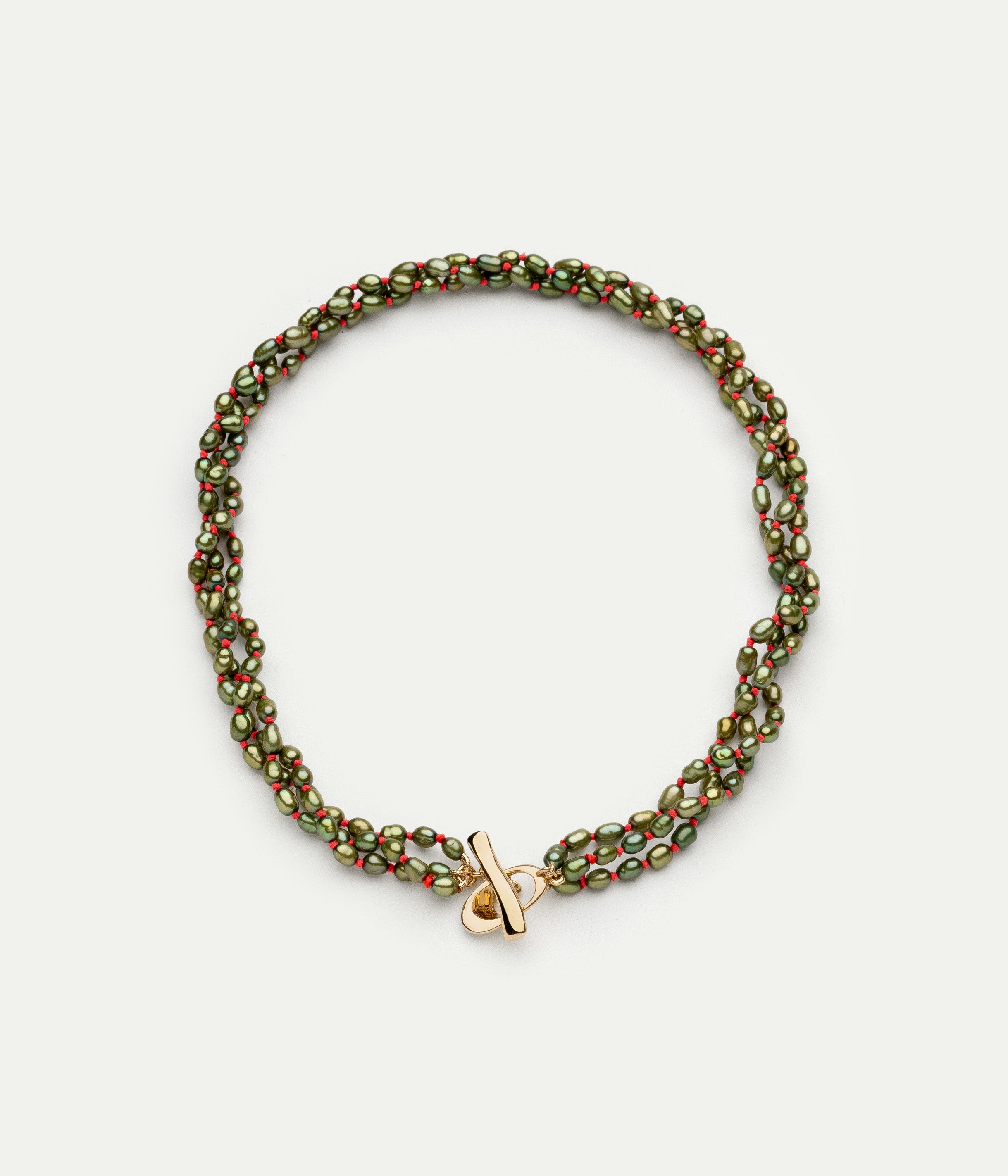 Soga Twist green and neon pink necklace