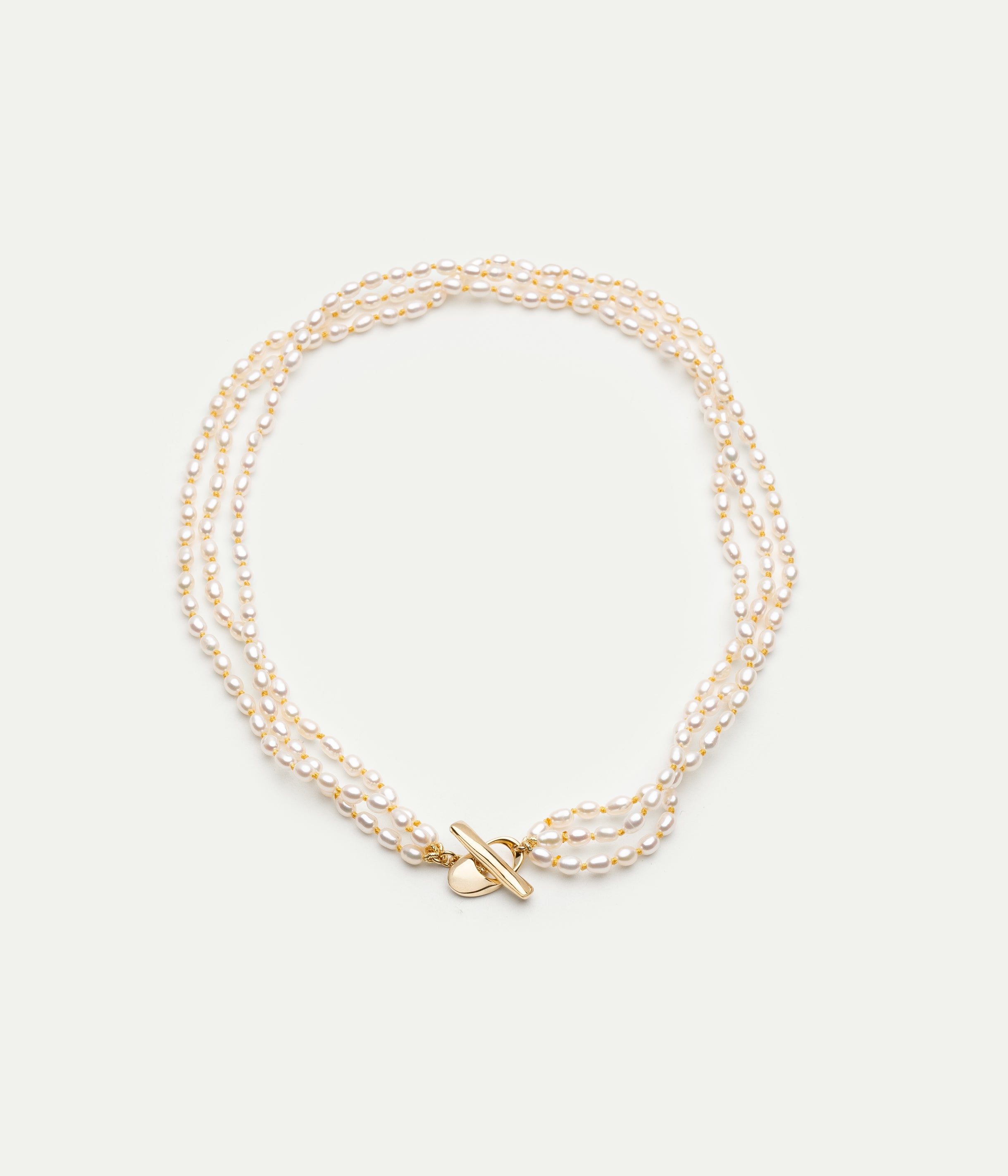 Soga Twist yellow and pearls necklace