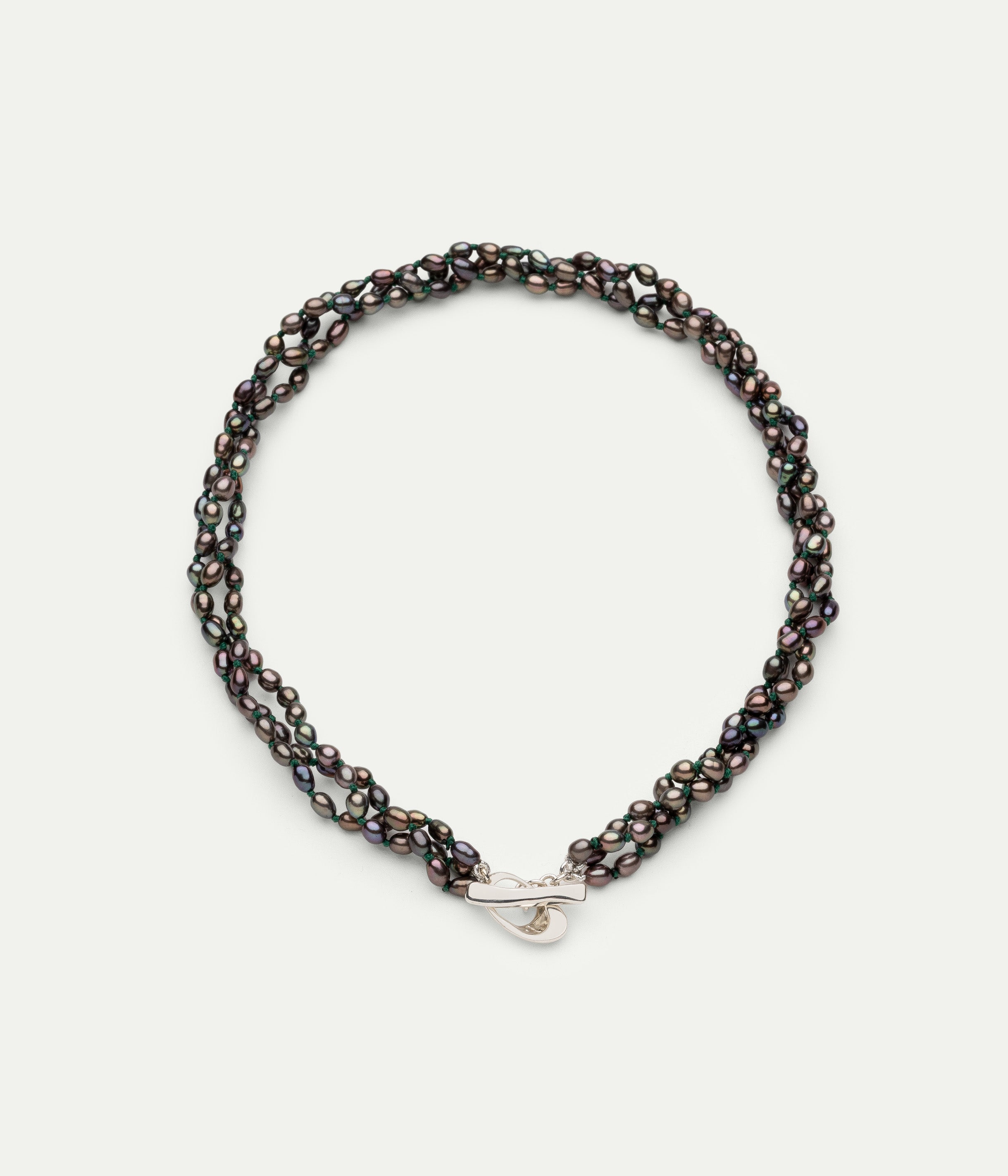 Collier Soga Twist peacock khaki argent