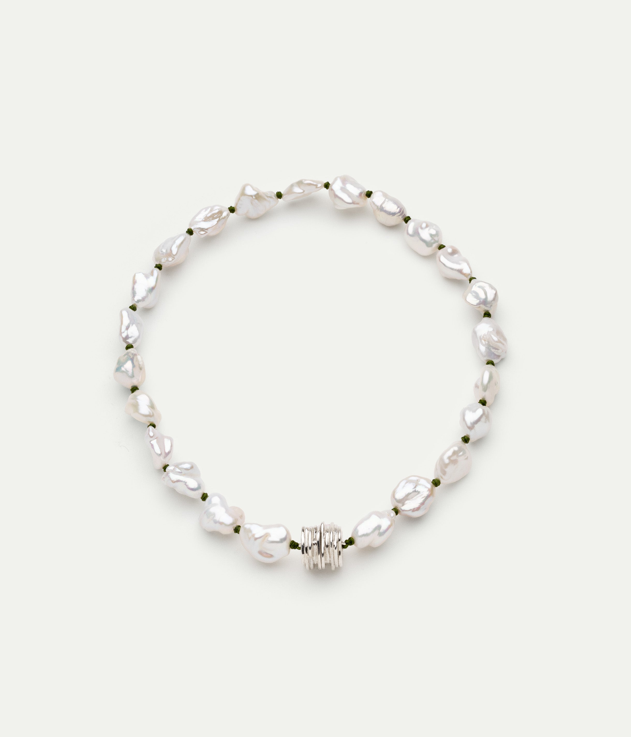 Collier Soga XL kaki et perles