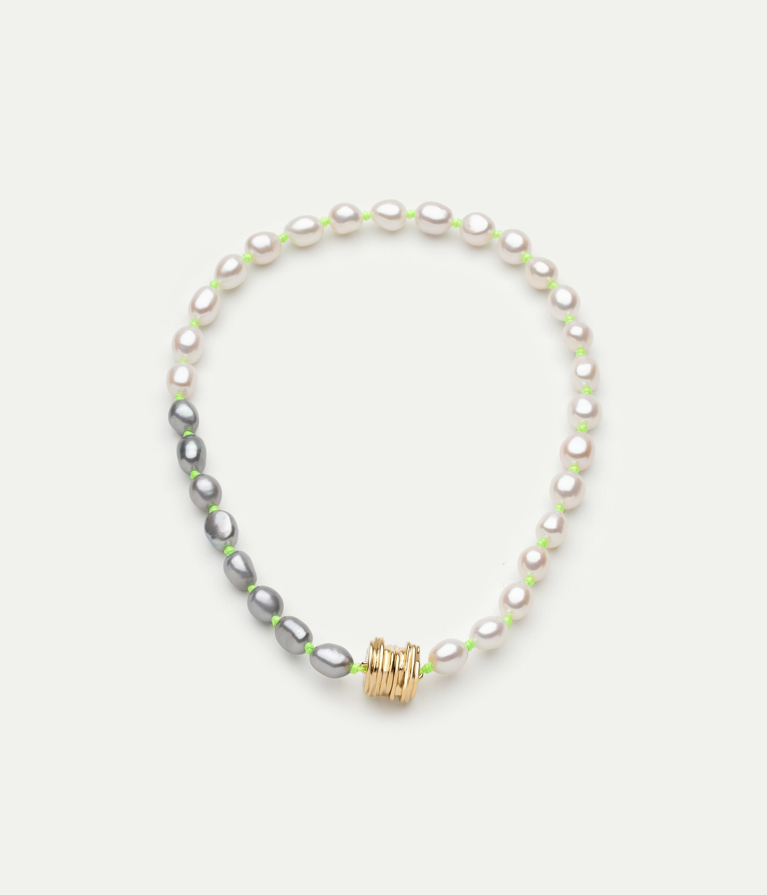 Collier Soga Bicolore vert néon et perles