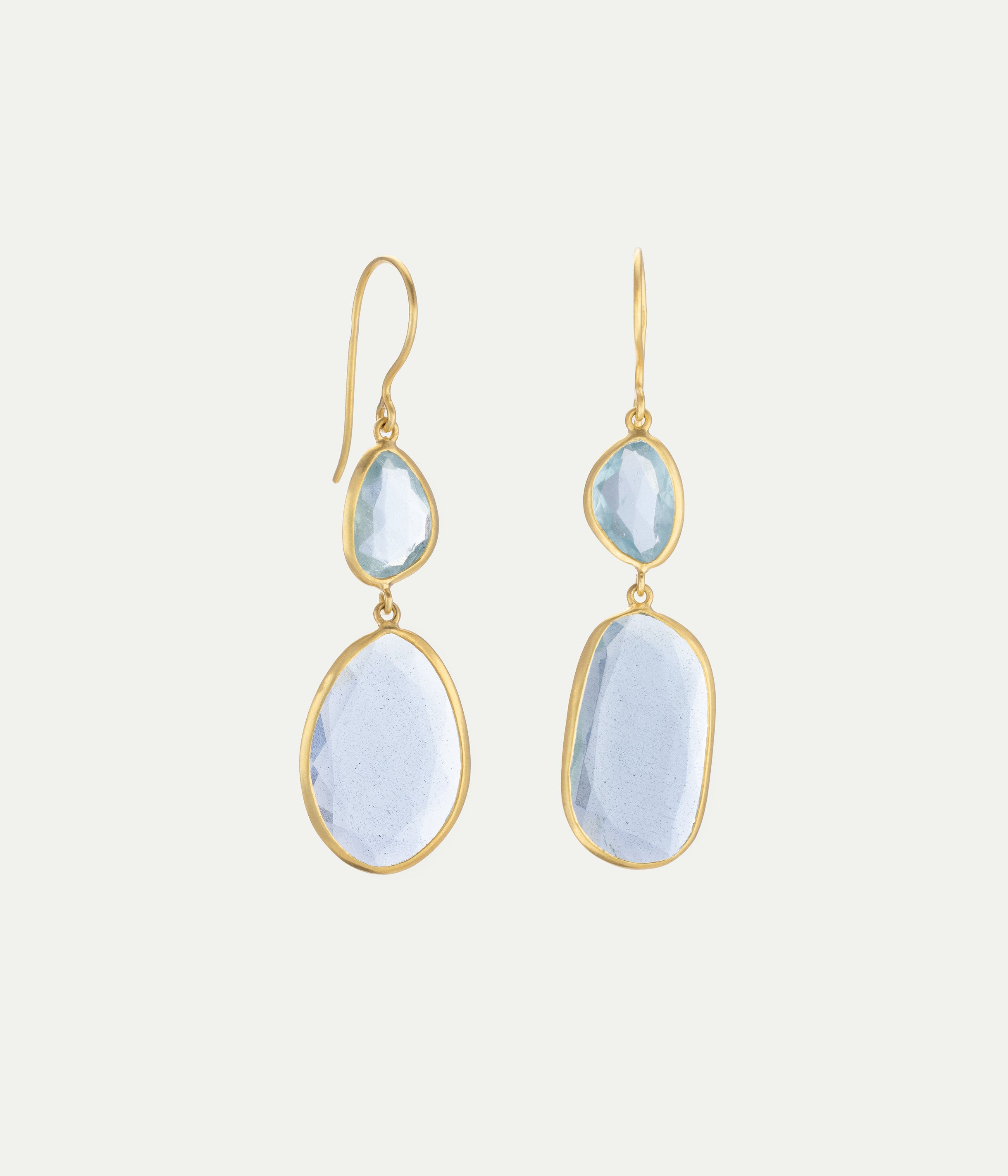 Boucles d'oreilles Signature Double Drop aigue-marine