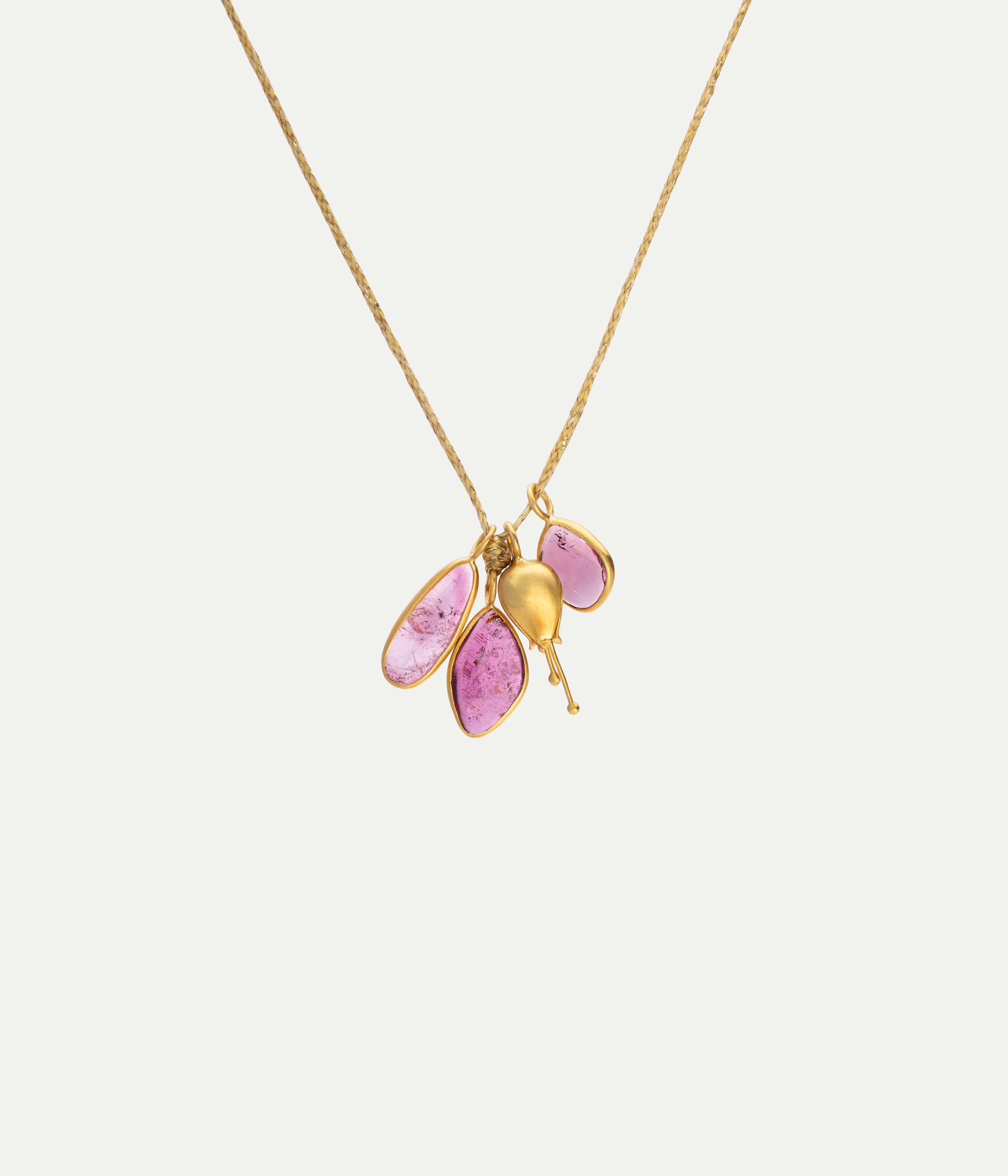 Pink Ibis Cluster Bluebell necklace