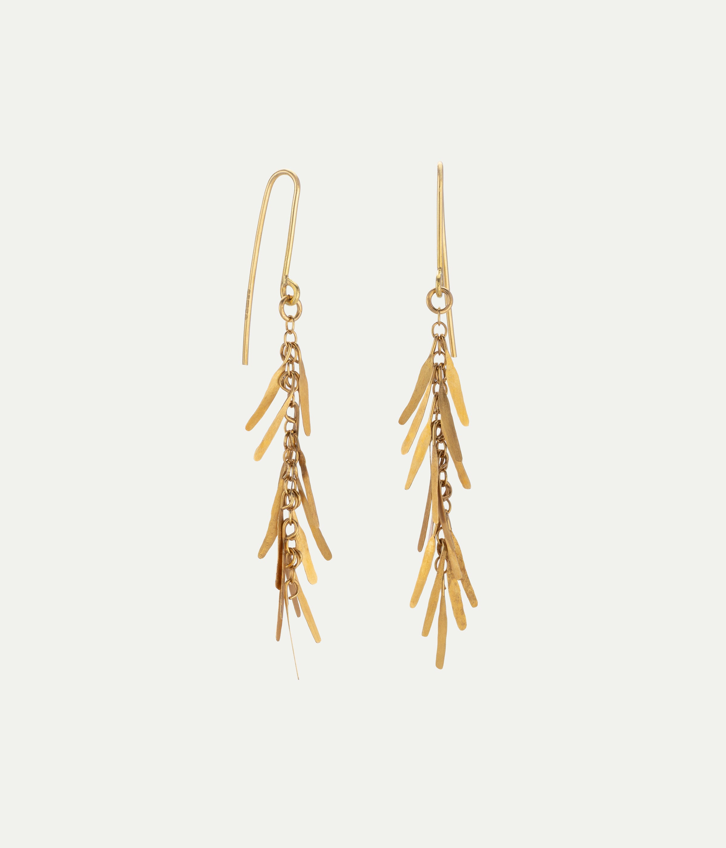Boucles d'oreilles Long Leaf or jaune