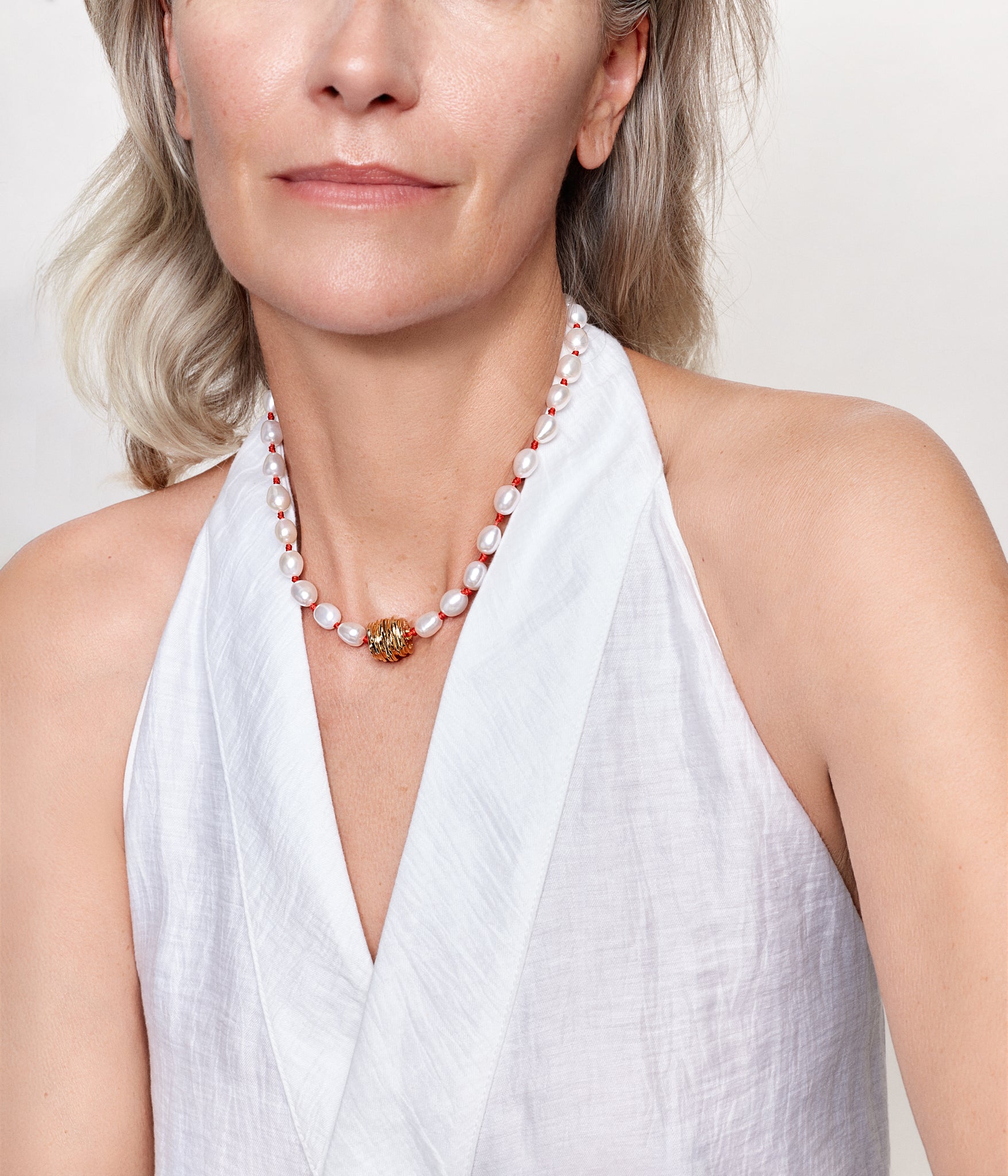 Collier Soga Classique rose et perles