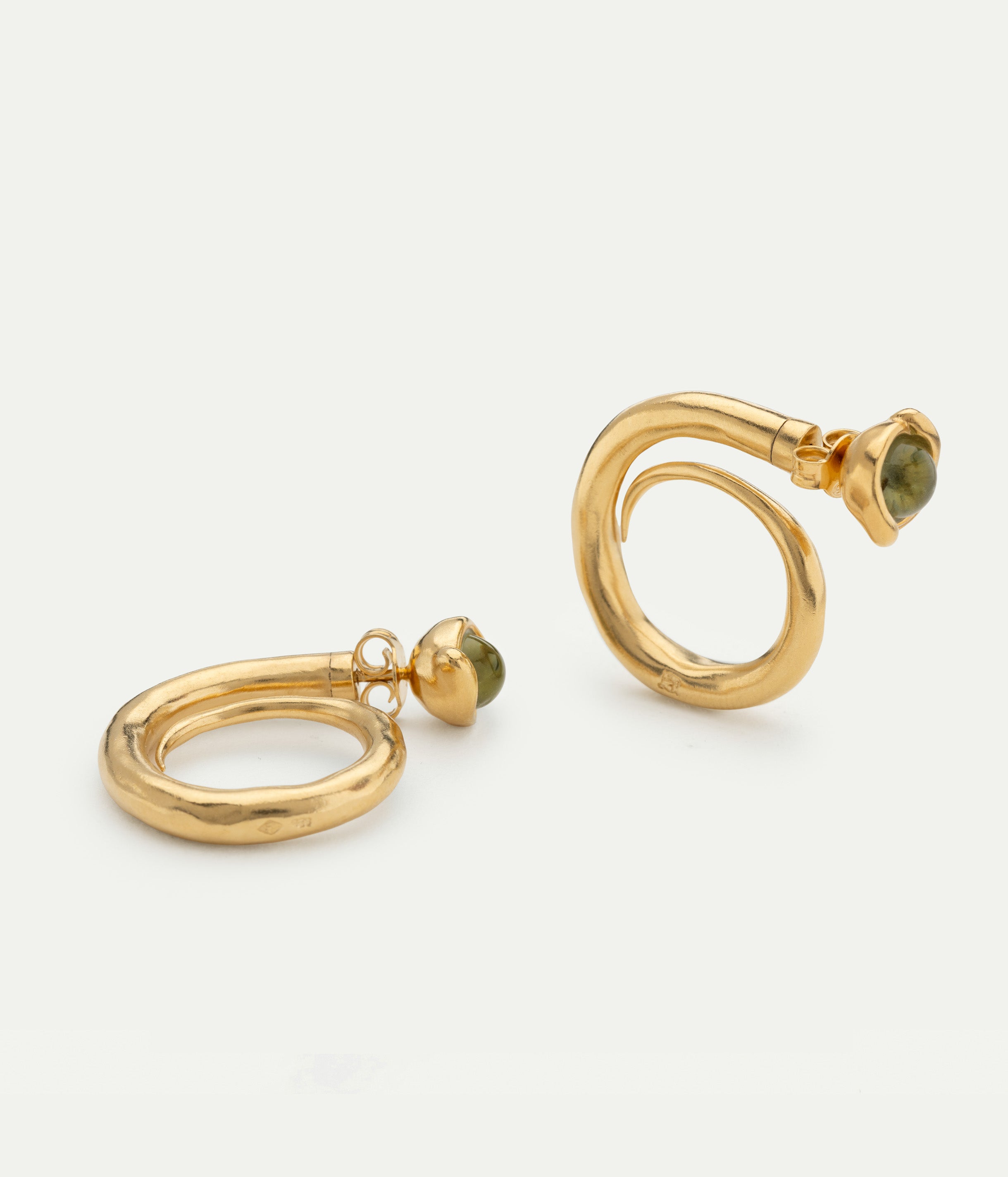 Boucles d'oreilles vermeil Courbes Eclipse Aqua