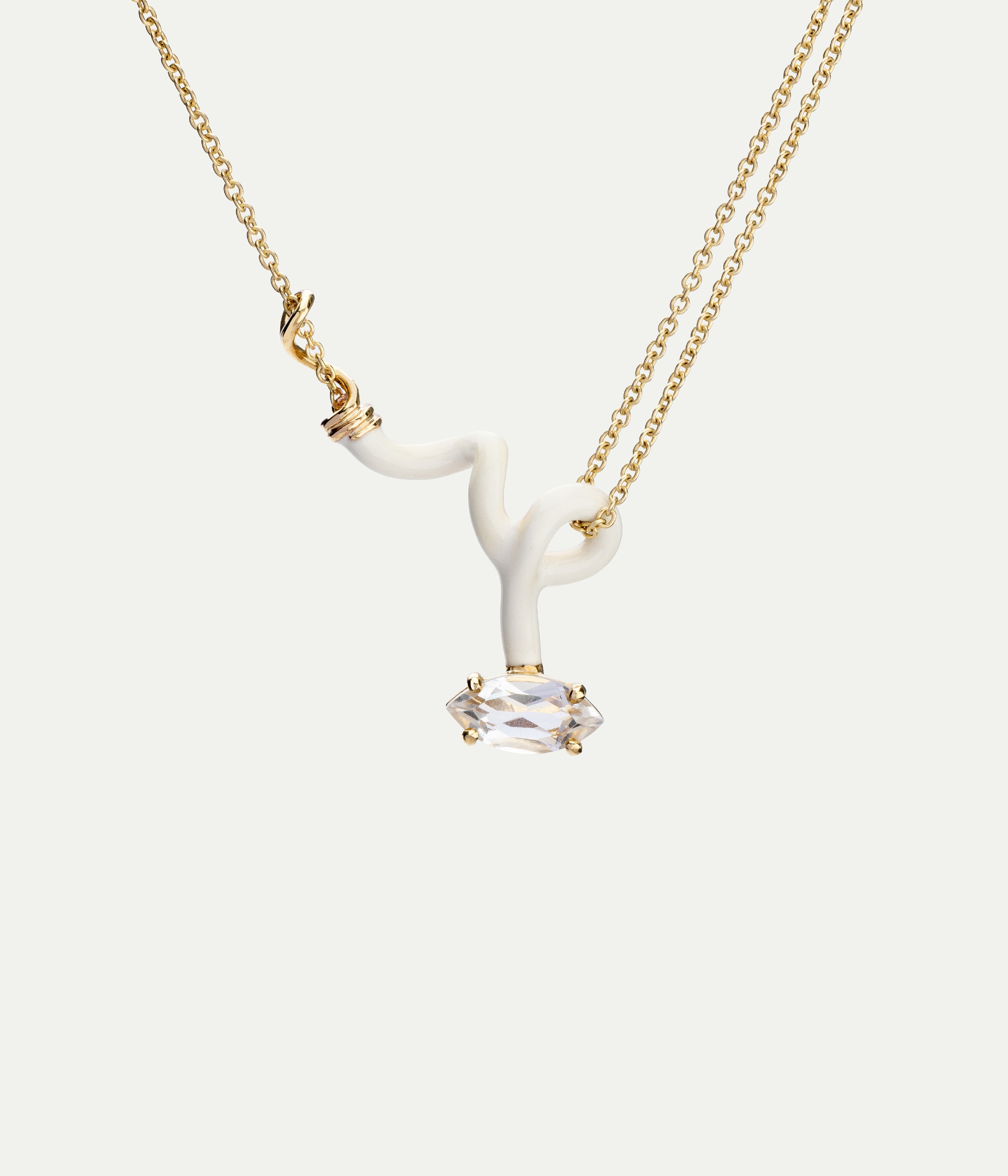 Baby Vine Curl white topaze necklace