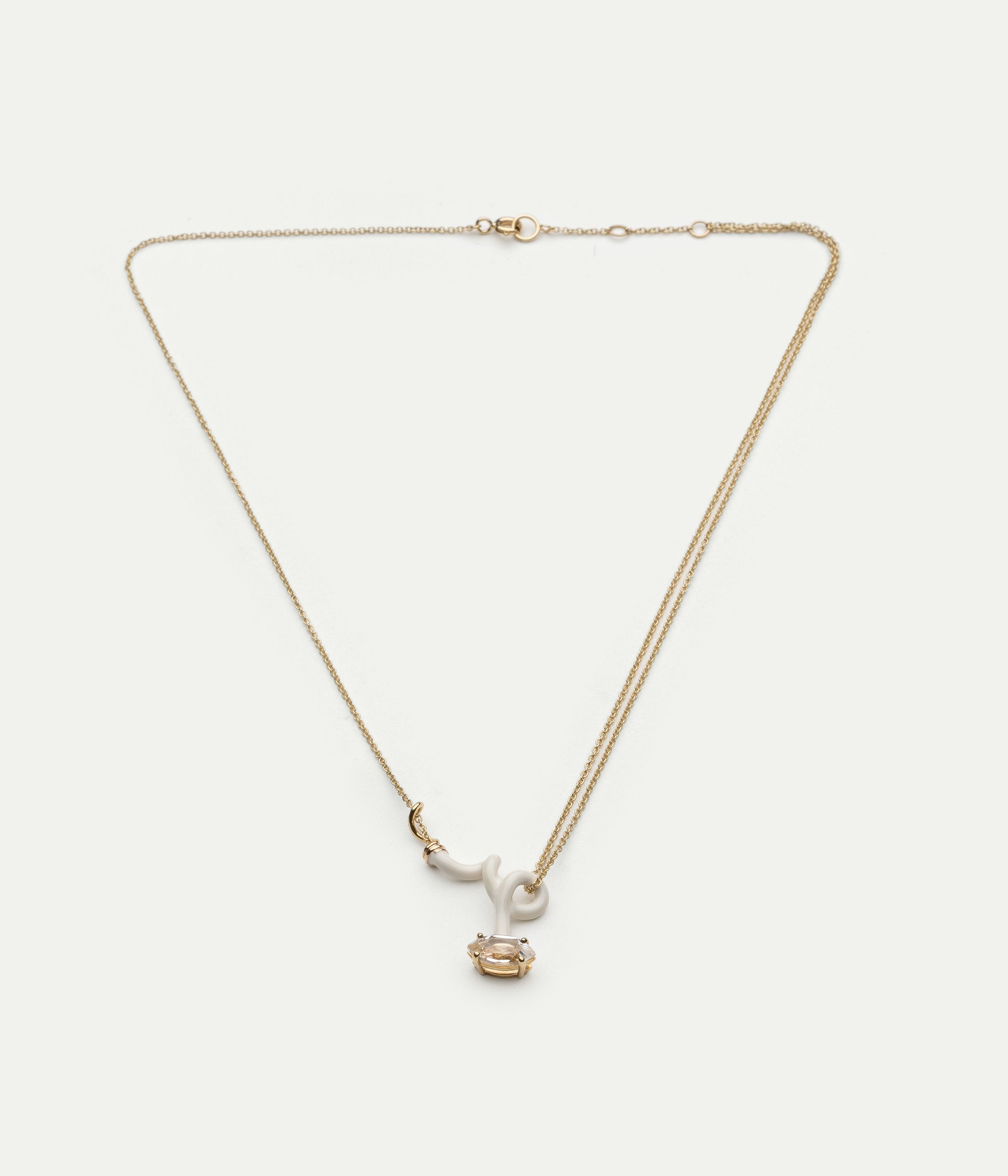 Baby Vine Curl white topaze necklace