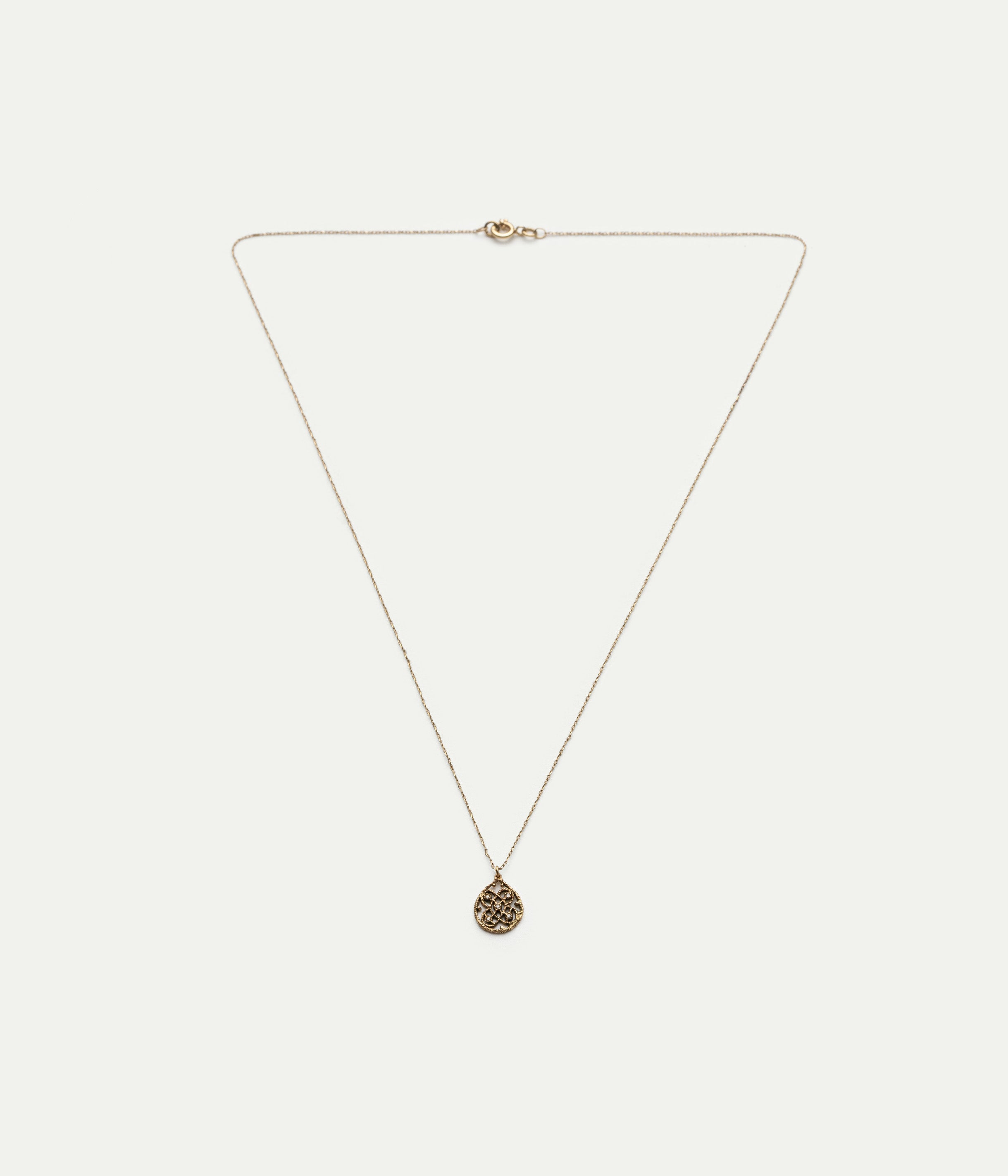 Drop R yellow gold and brown diamonds necklace - Second hand