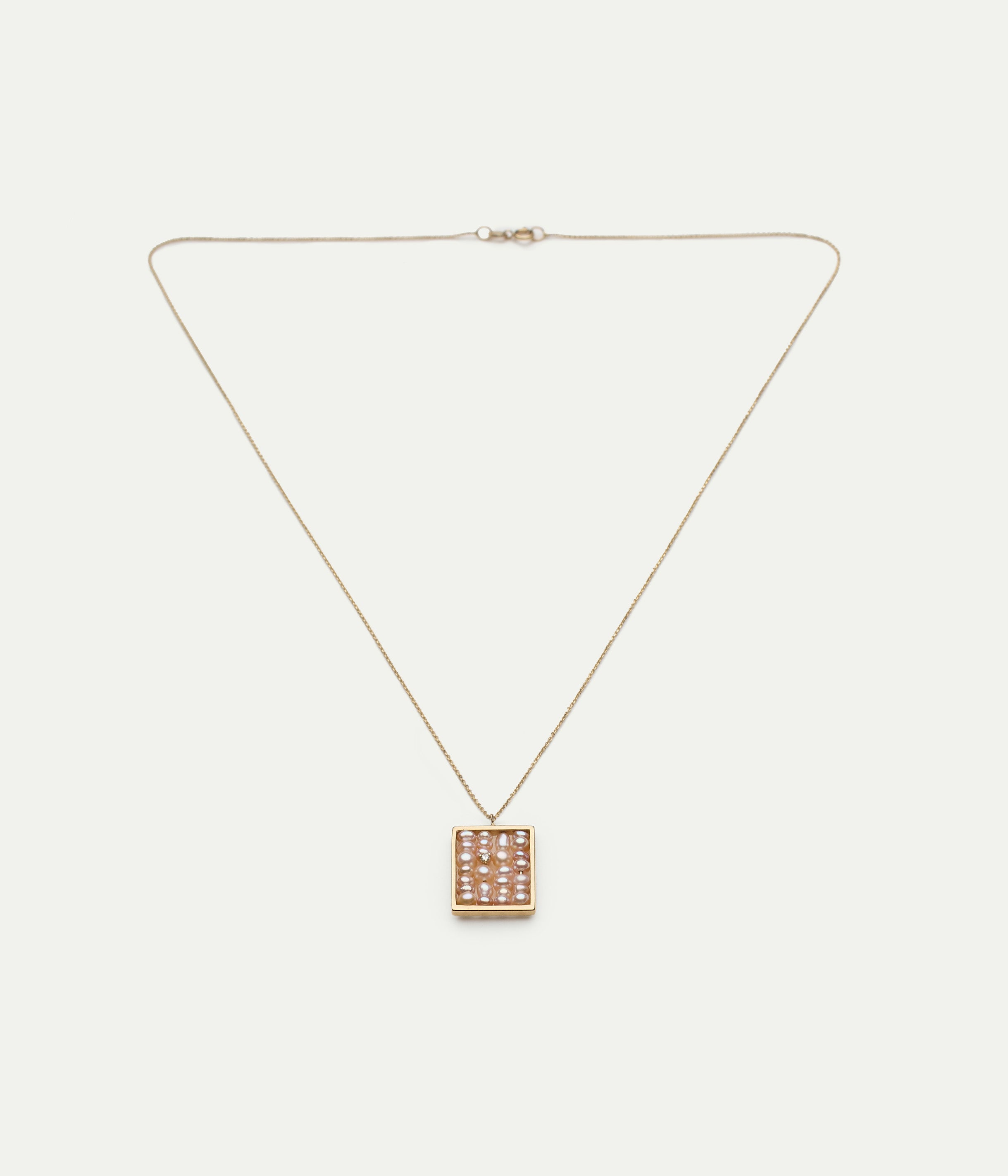 Blush Pearl Small Weaving yellow gold necklace