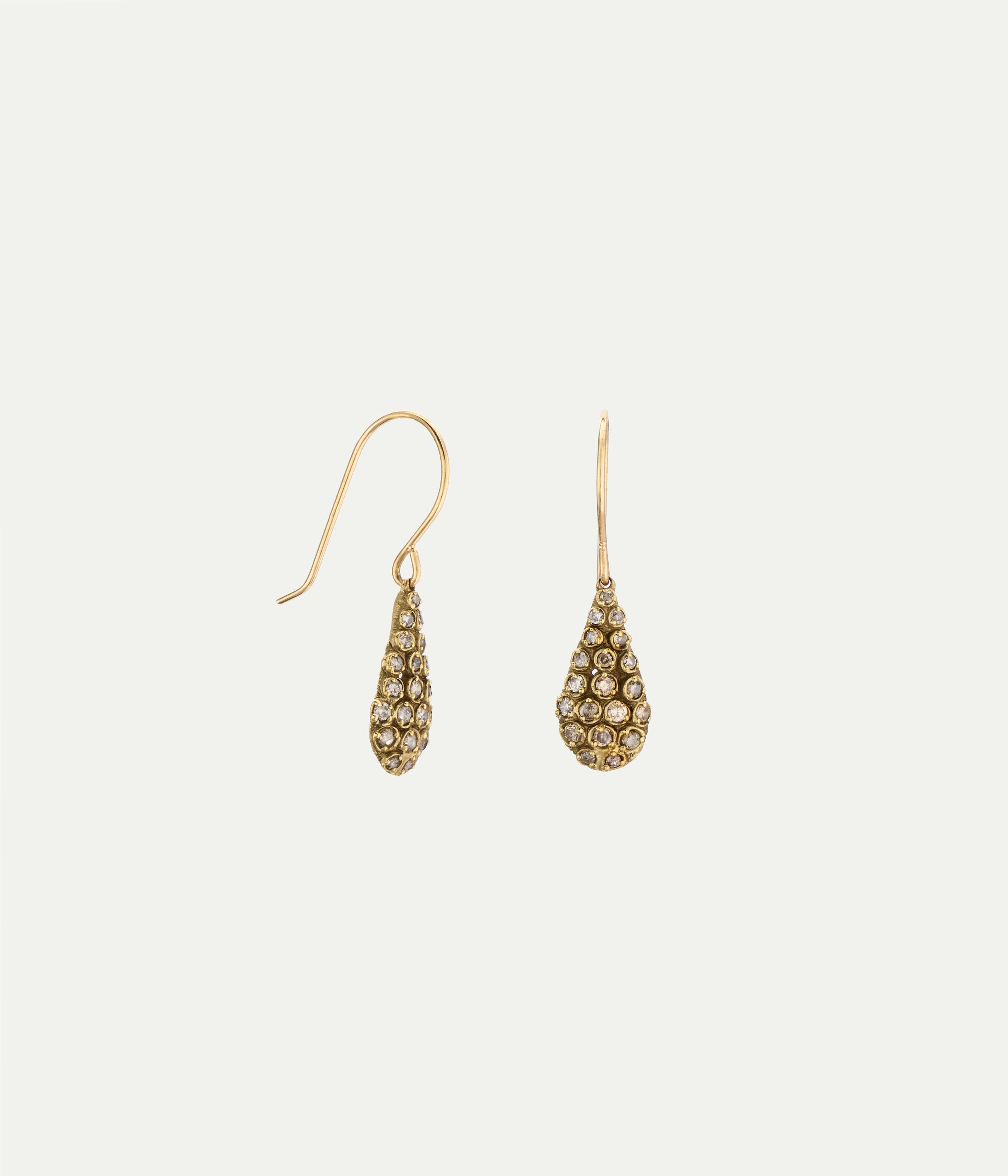 Gouttes yellow gold and brown diamonds earrings - Second hand