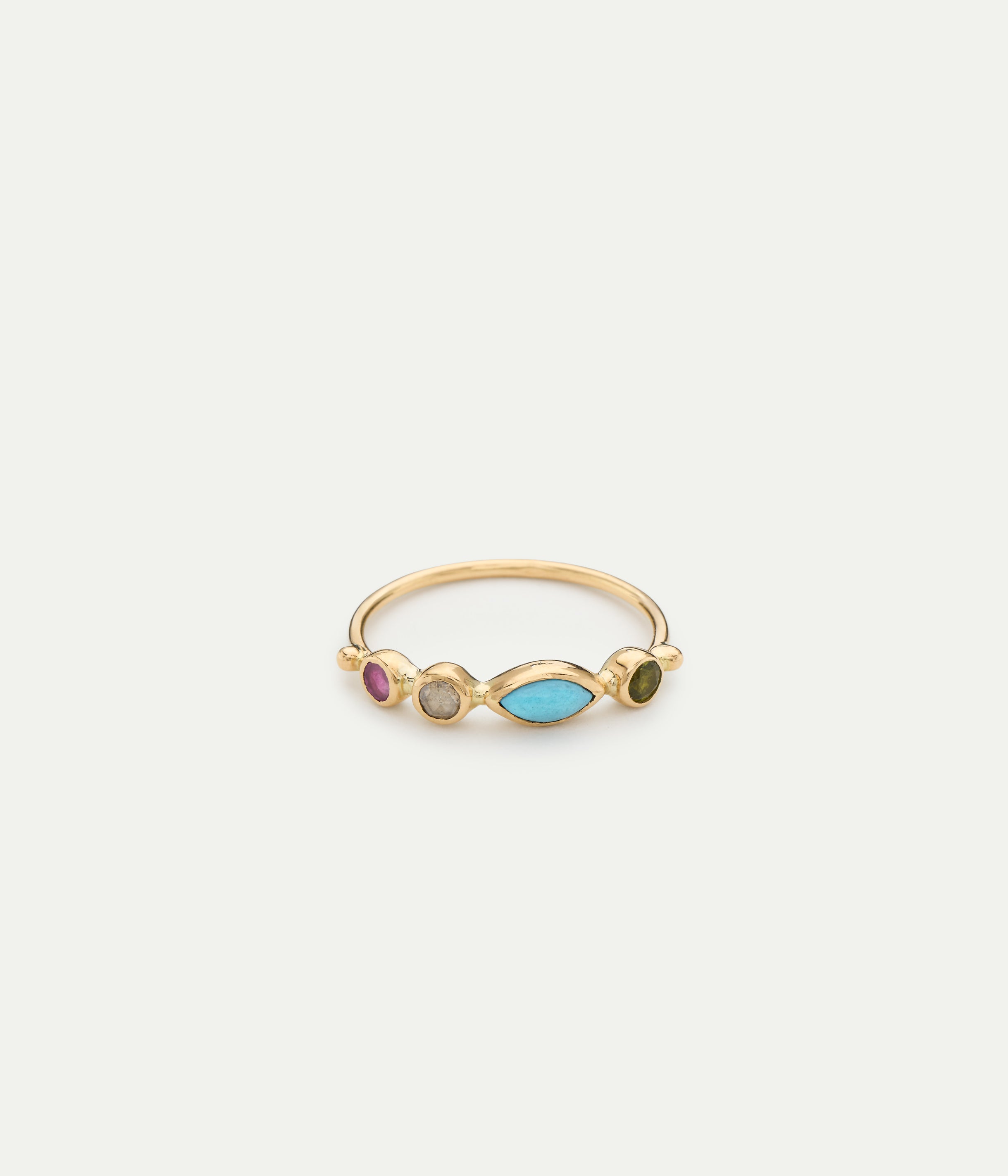 Bague Simple turquoise et tourmaline