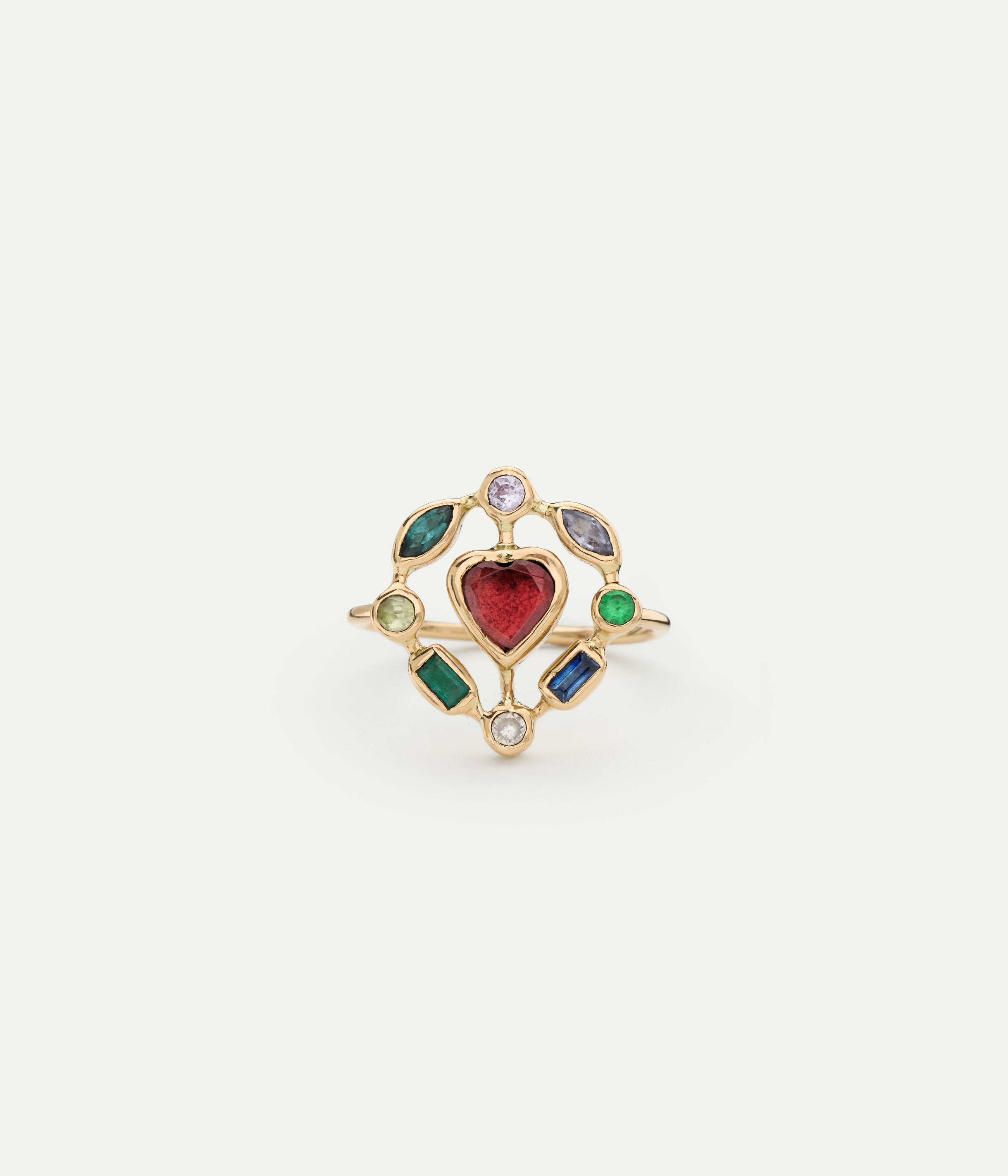 Super Couronnée Garnet and Sapphire ring