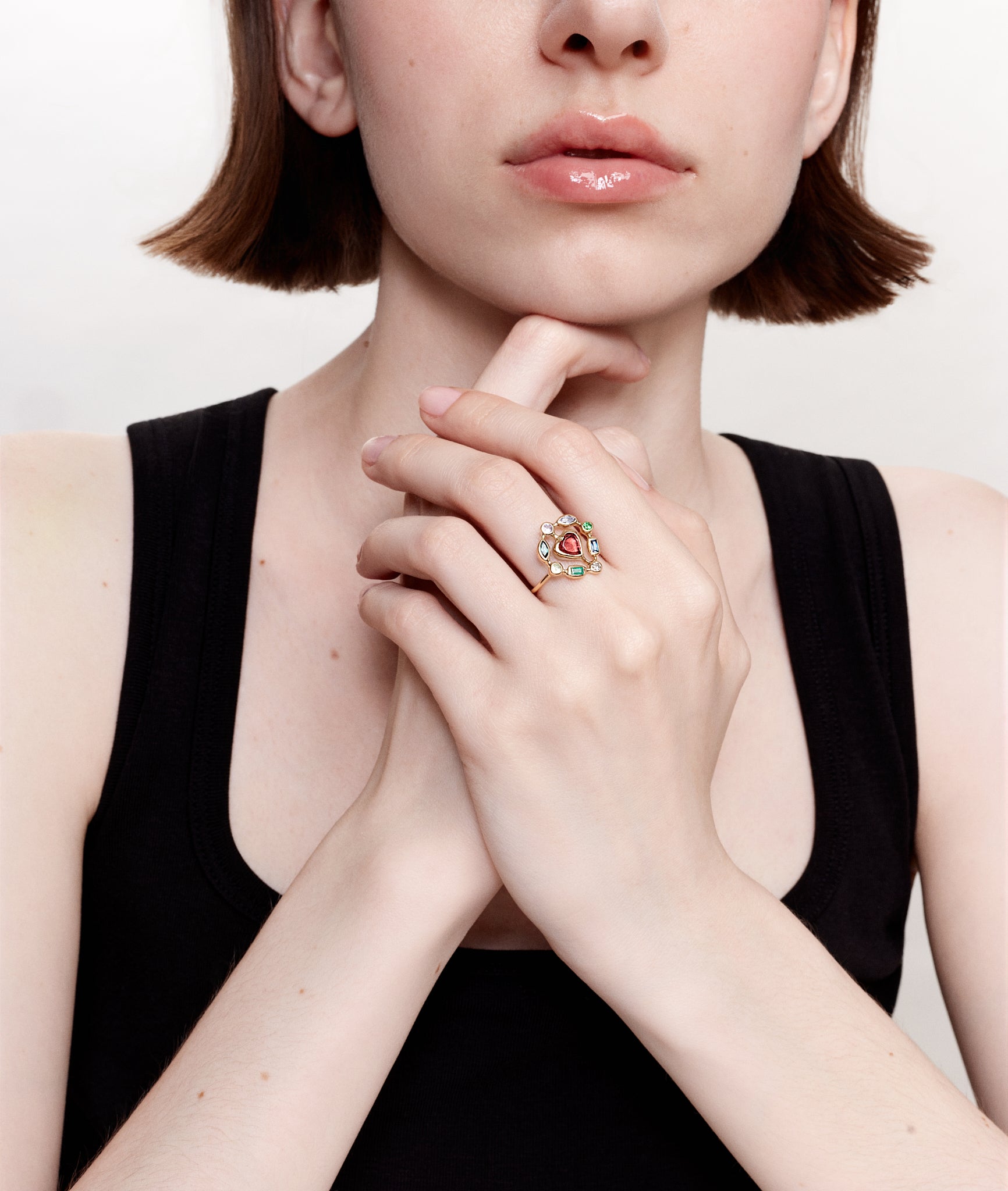 Super Couronnée Garnet and Sapphire ring