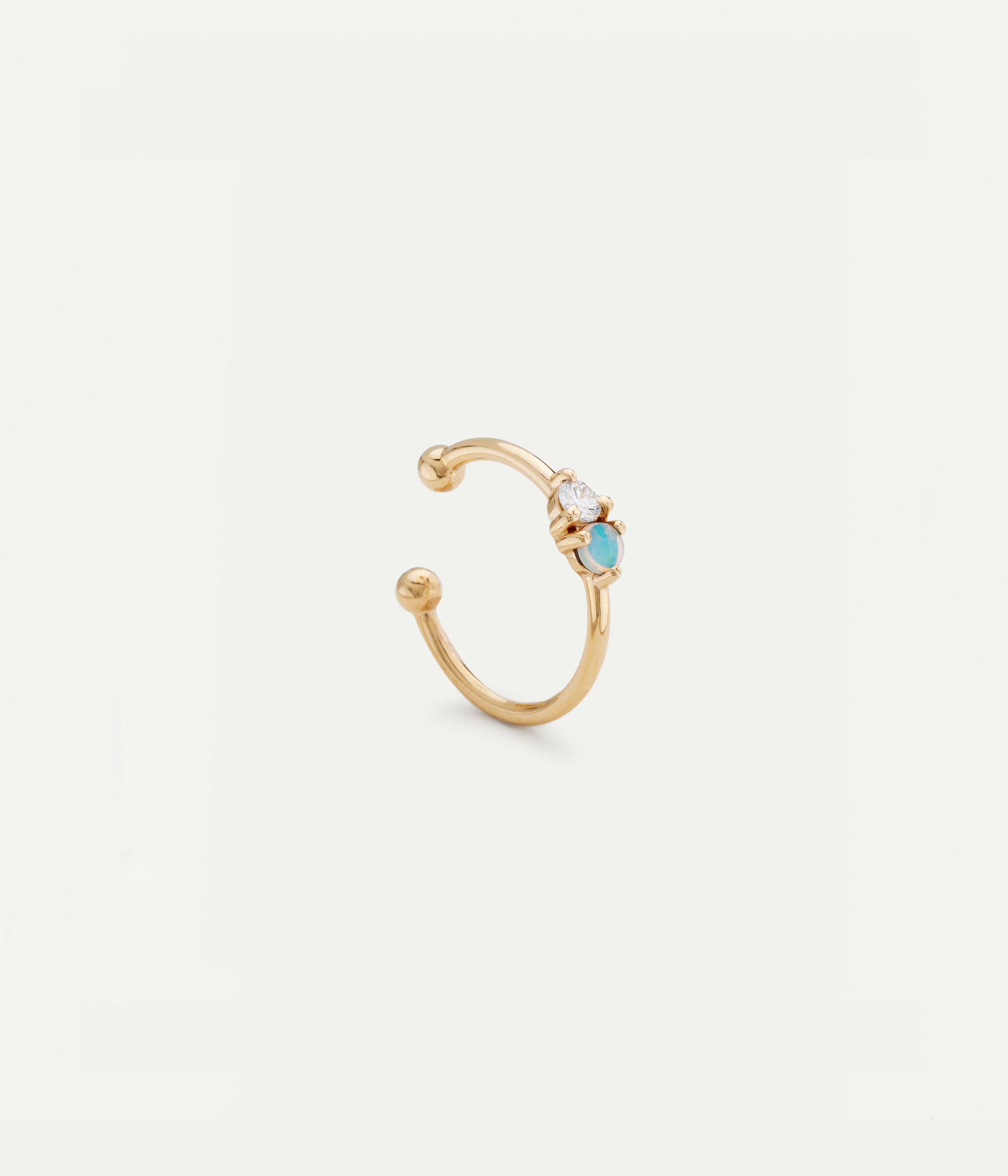 Two-Step Opal and Diamond Earcuff