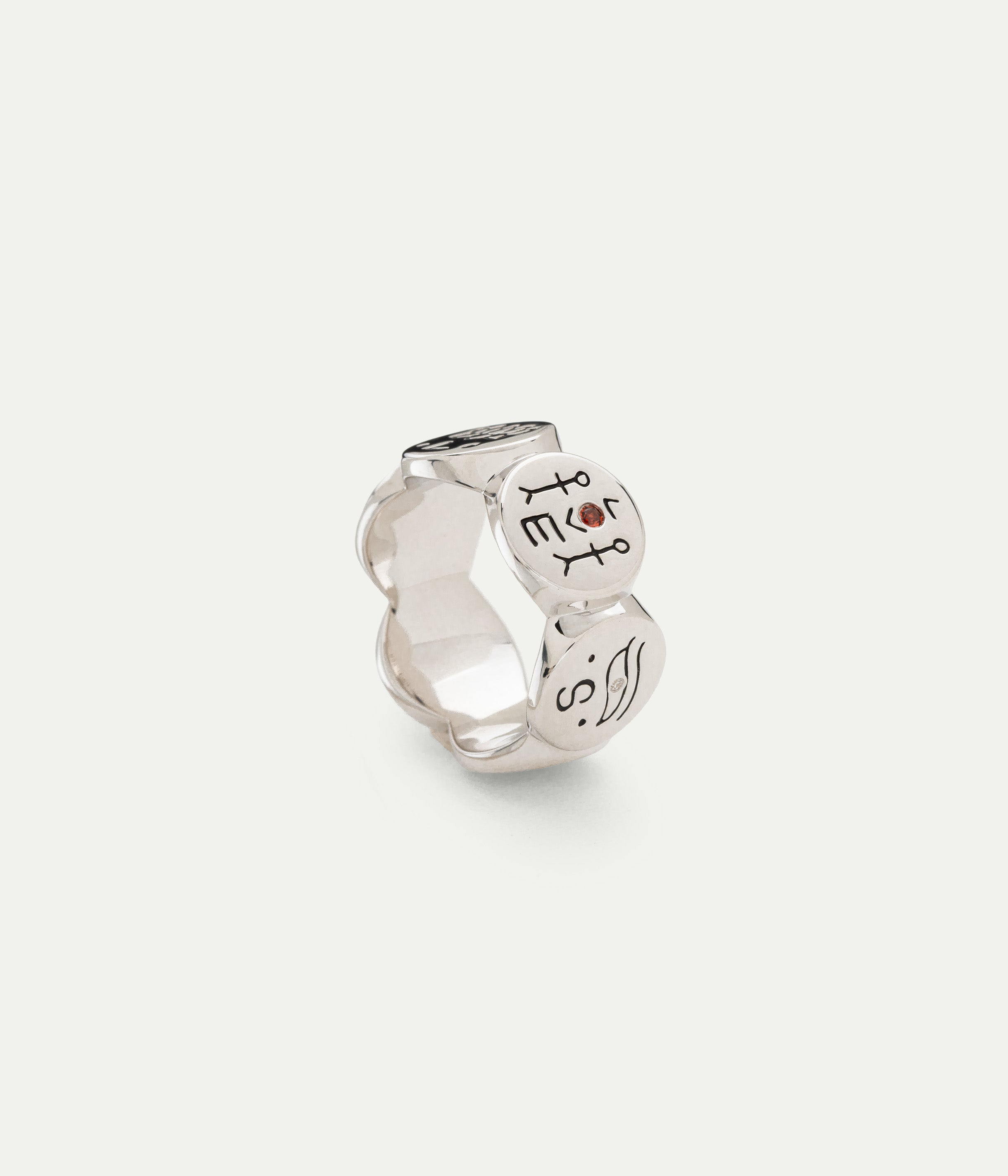 Bague Simple Love argent, diamant et grenat