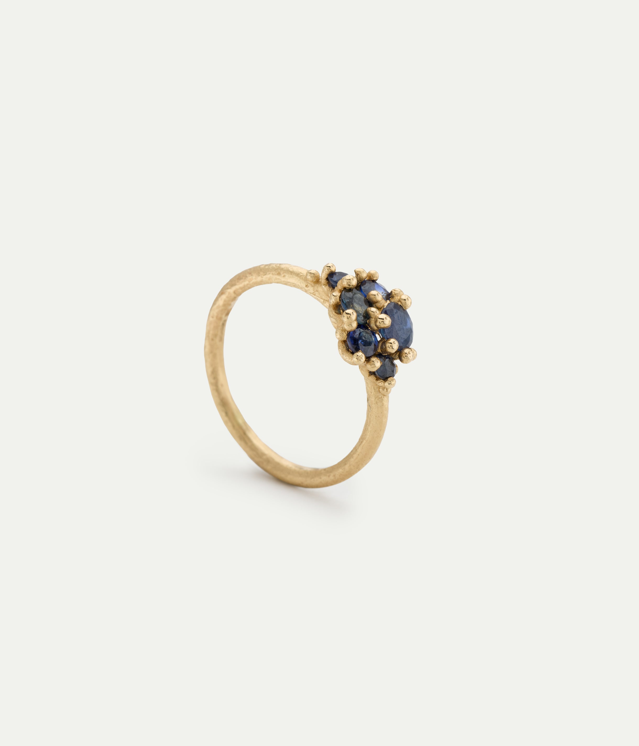 Sapphire Asymetric Cluster ring