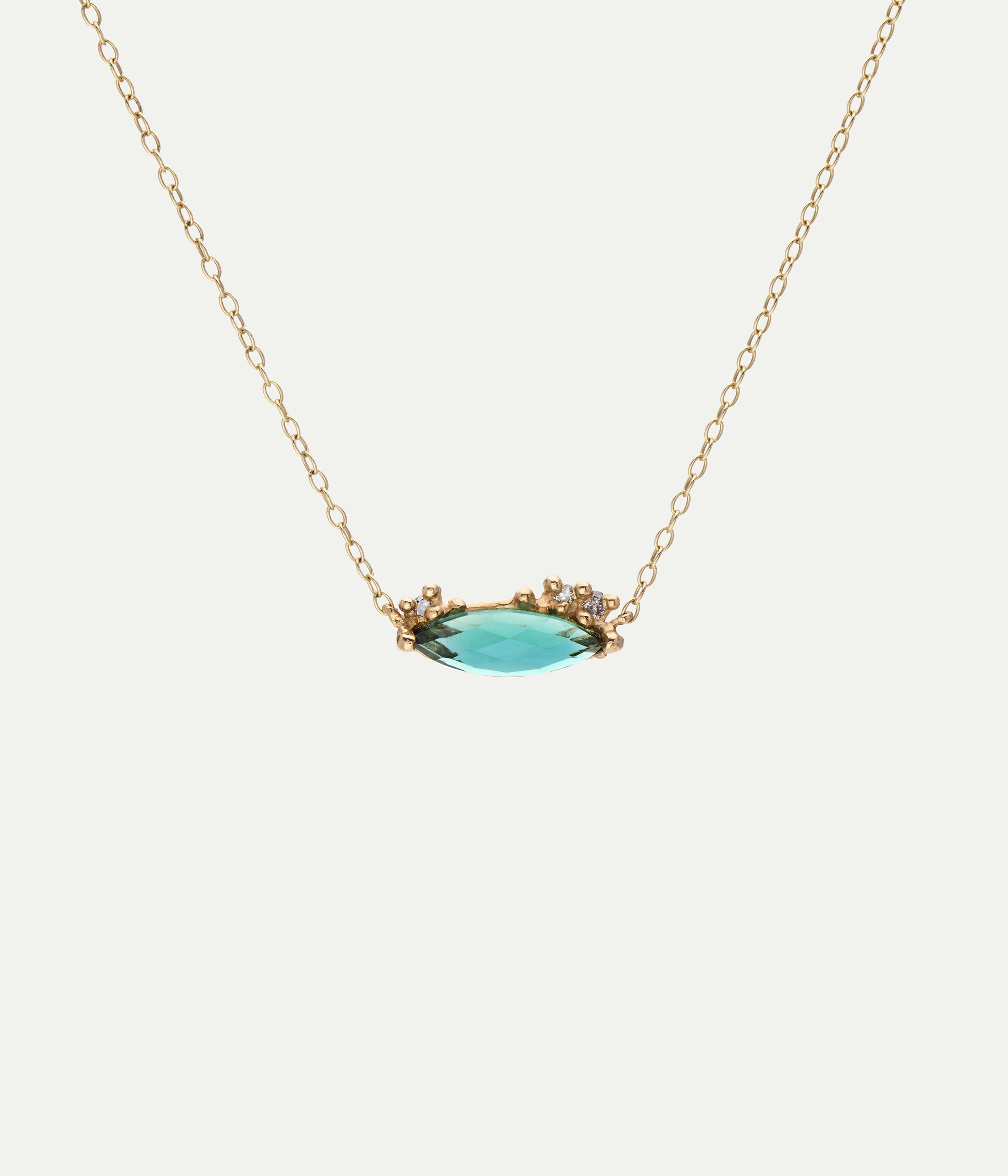 Granules Marquise tourmaline necklace